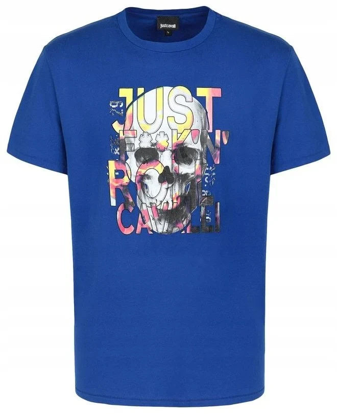 Just F**k'n' Roll Cavalli Blue T-Shirt - Vestir
