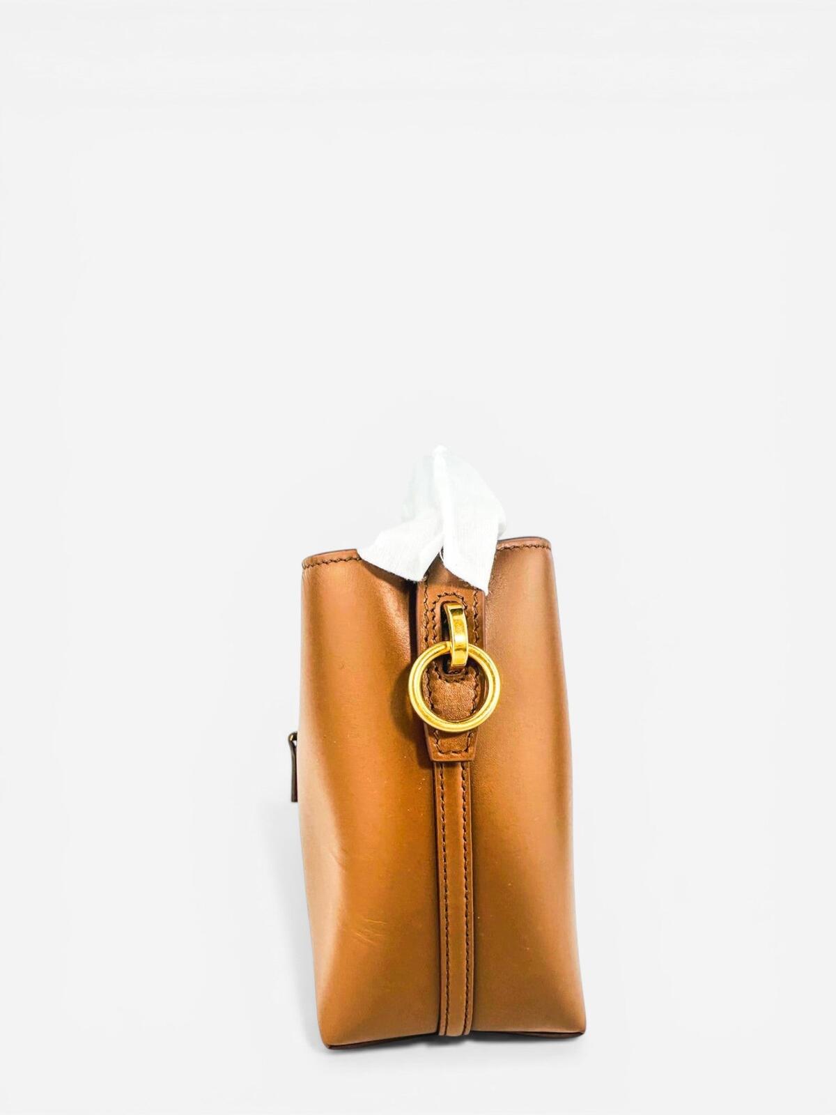 Saint Laurent Le 37 Mini Shoulder Bag Brown Leather Cassandre YSL | New