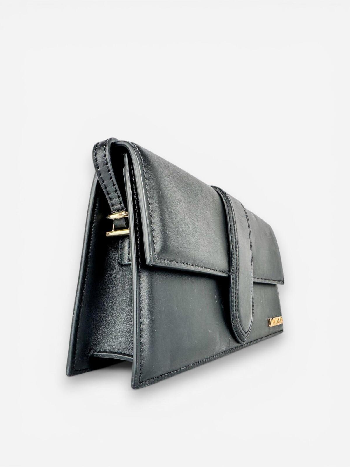 Jacquemus Le Bambino Long Black Leather Crossbody Shoulder Bag | NWT
