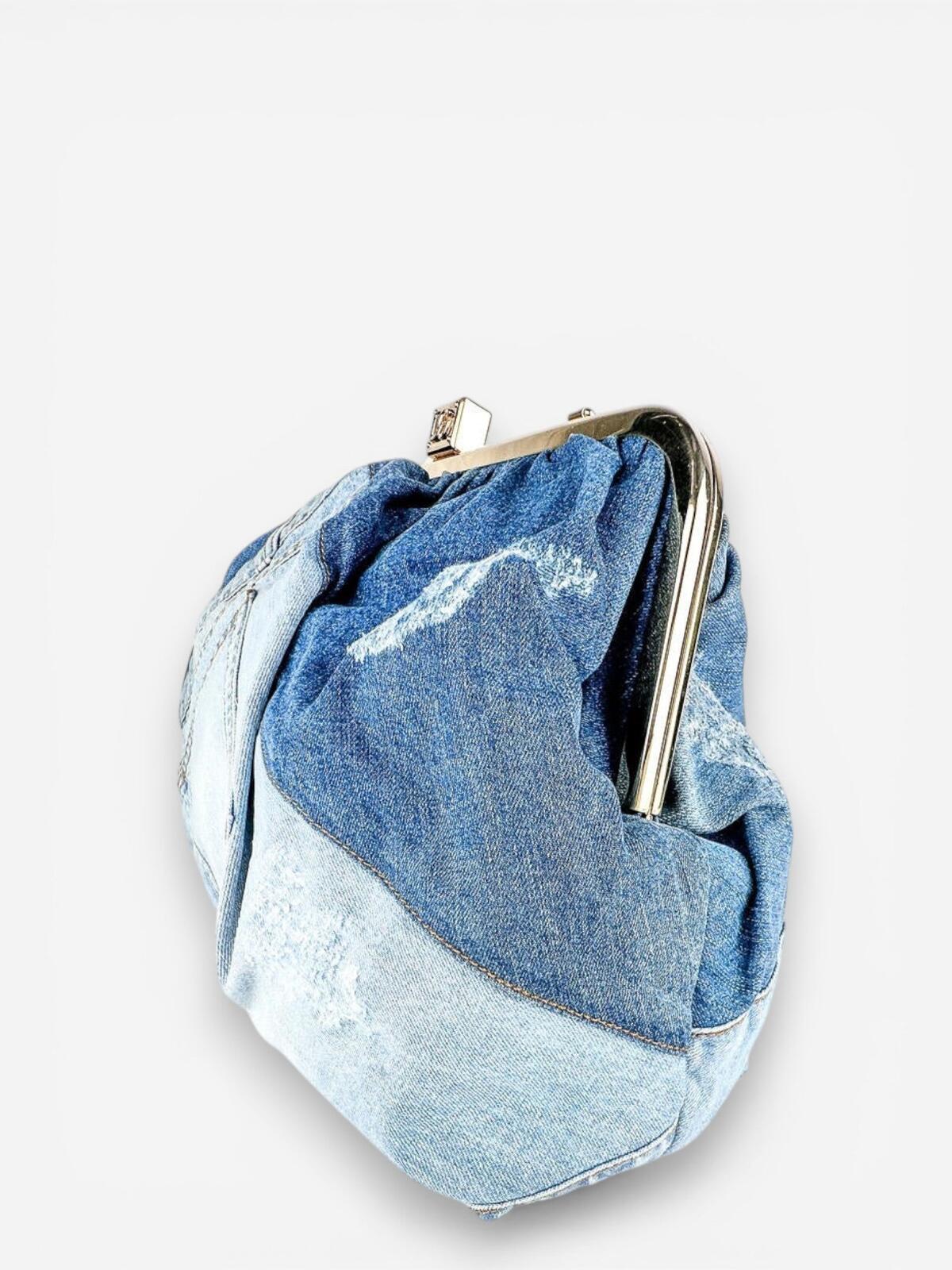Dolce & Gabbana Patchwork Denim Frame Bag Gold Chain | Rare Collector NWT