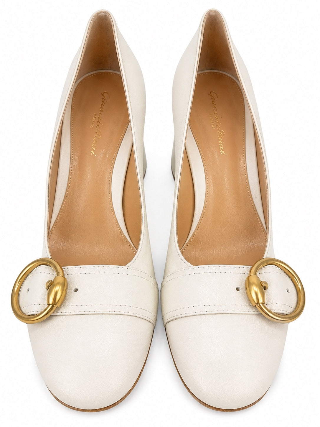 Gianvito Rossi Pamela 60 White Leather Block Heel Pumps EU 40 | NWB