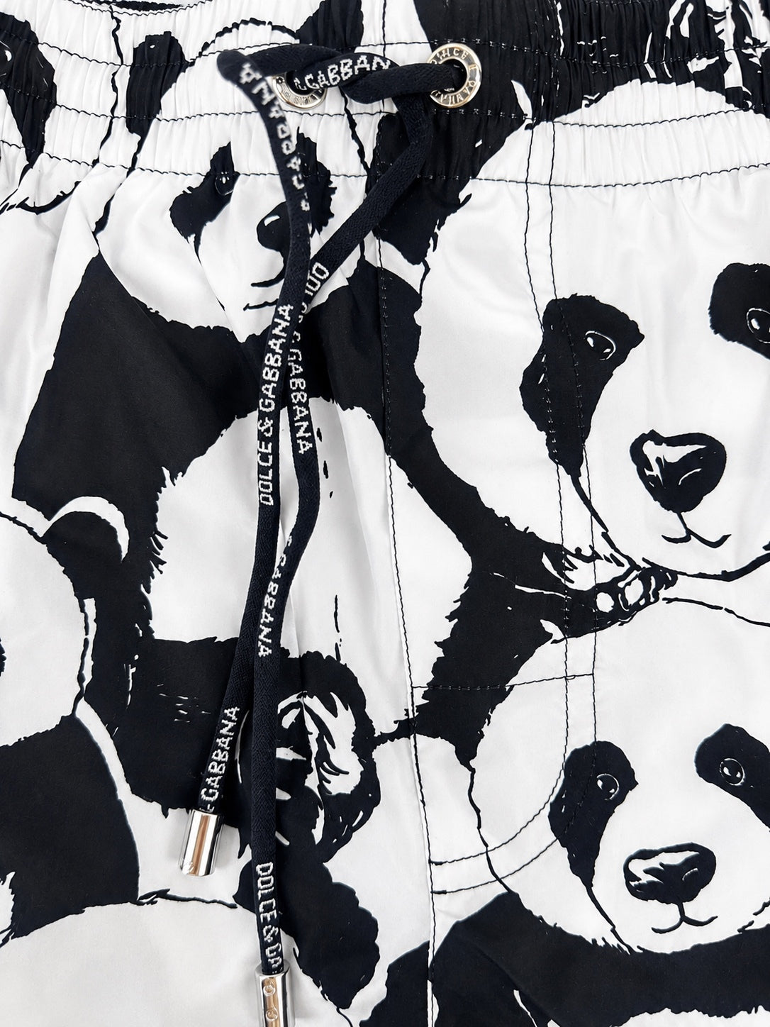 Dolce & Gabbana Panda Print Swim Shorts Black White Men XS IT 3 | NWT