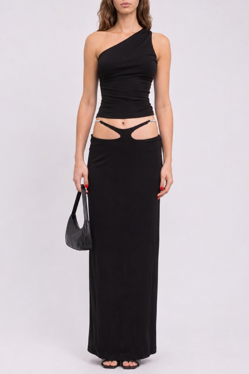 Christopher Esber Double Sculpted Maxi Skirt Black Cut-Out AU 10 US 4-6 NWOT