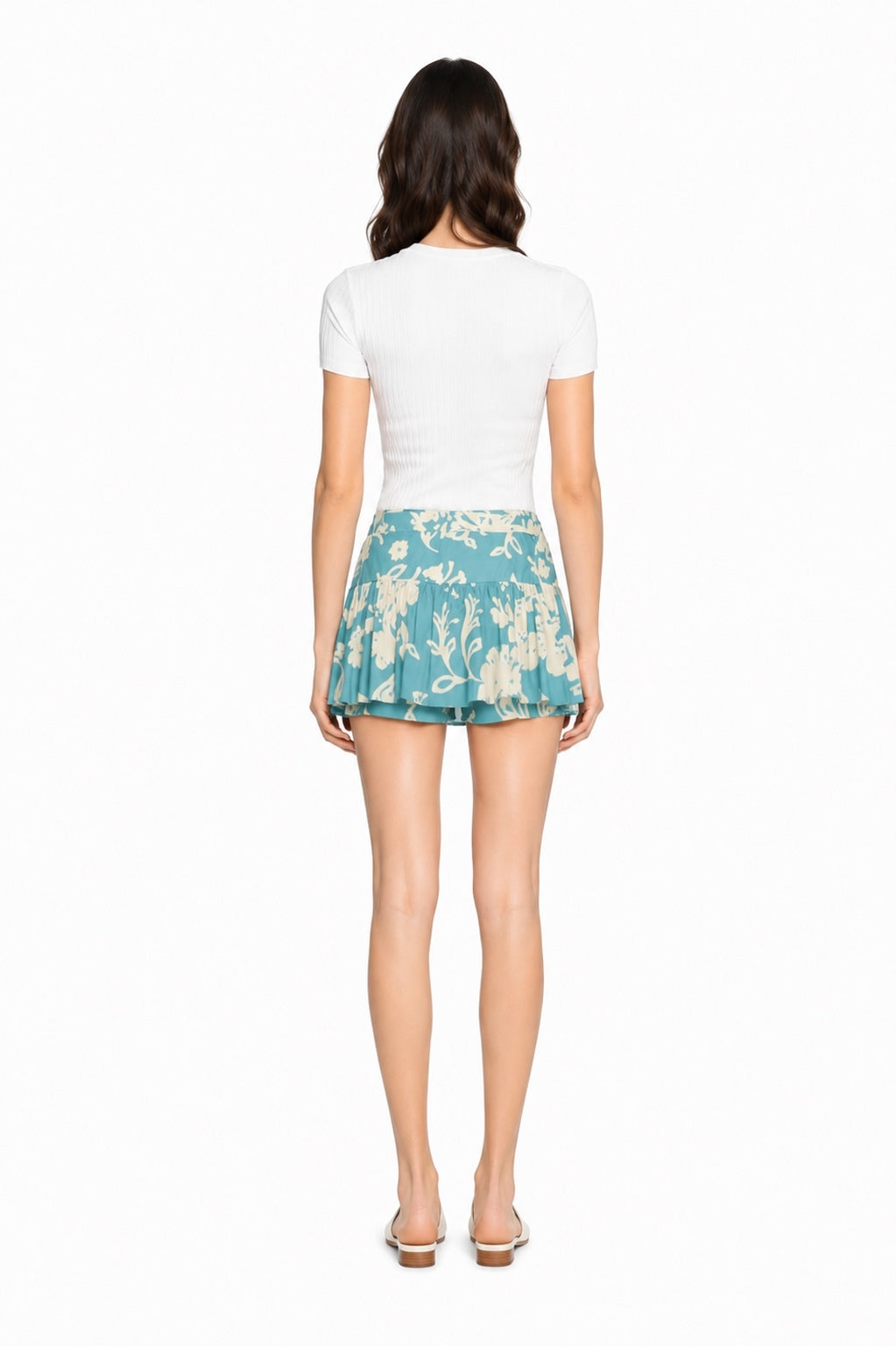 REDValentino Hawaii Print Cotton Mini Skort Blue IT 38 US 2 XS | NWT