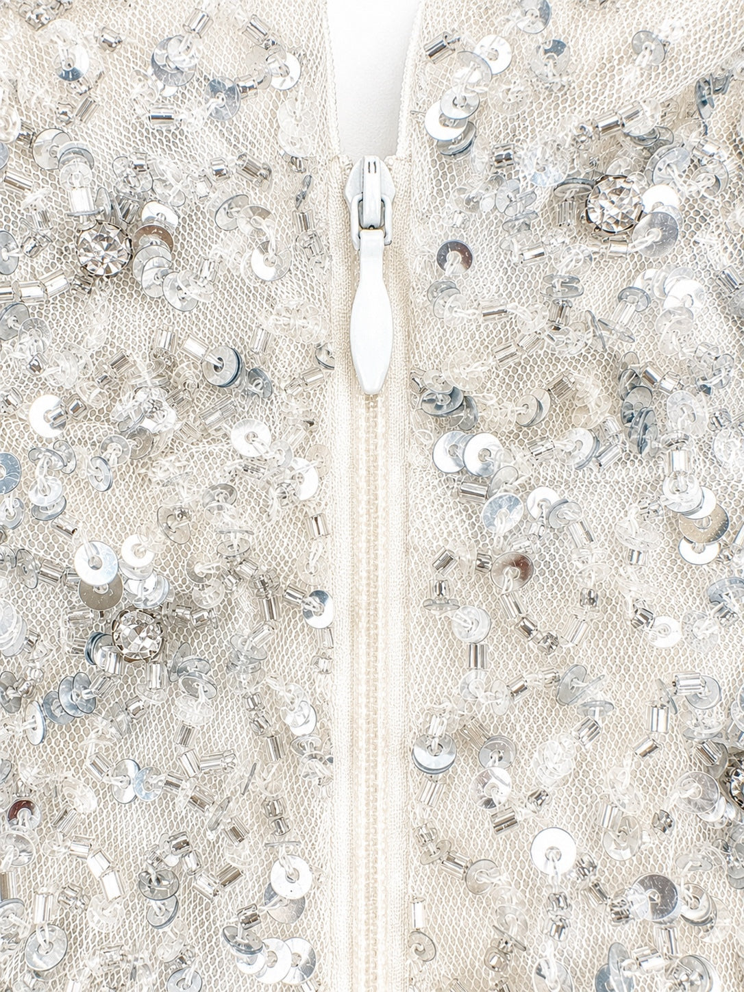 Retrofête Yvette Embellished Beaded Tulle Sequin Cowl Mini Dress Grey M | NWT