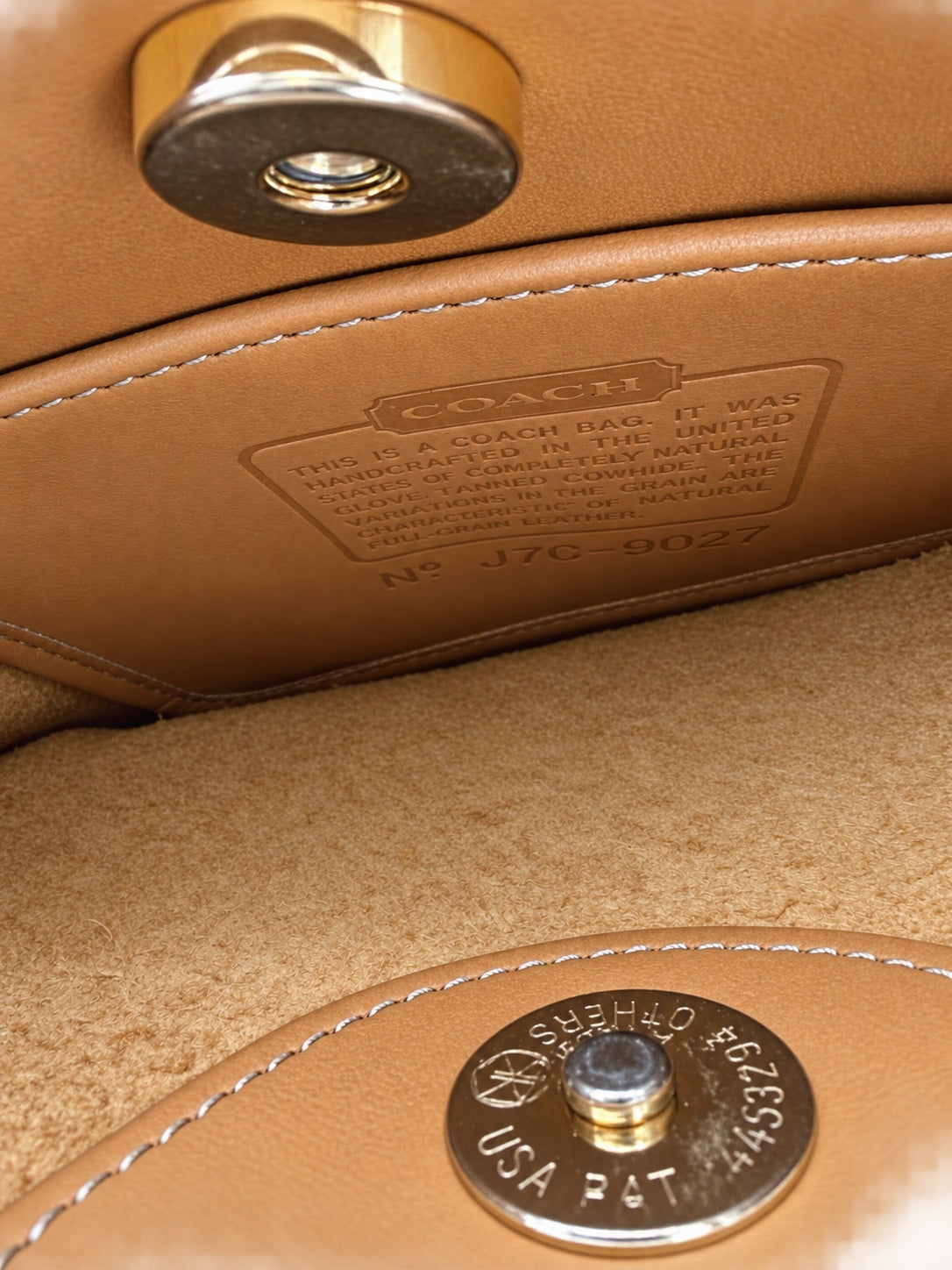 Coach Ergo Crescent Vintage Glove-Tanned Leather Hobo Tan USA – view 7