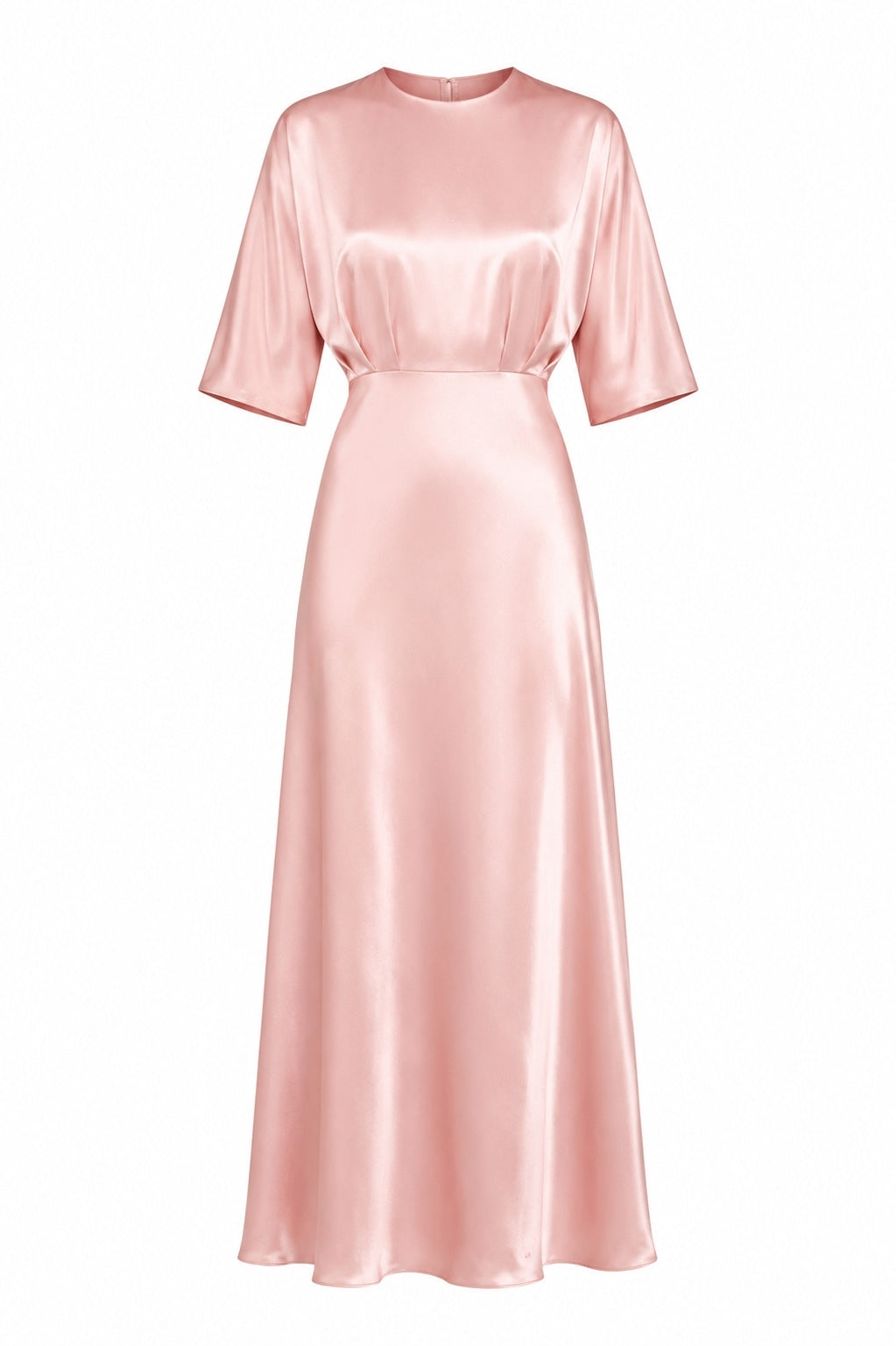 Mansur Gavriel Silk Maxi Dress Blush Elbow Sleeve IT 38 US 2 XS | NWT