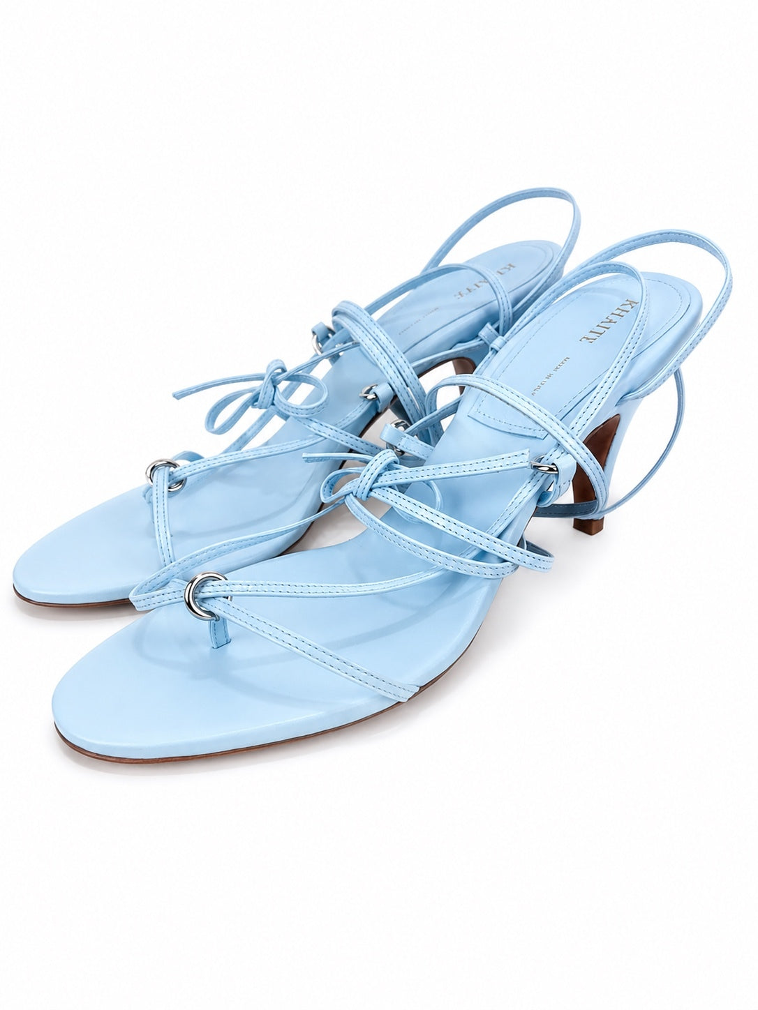 KHAITE Marion Leather Strappy Sandals Baby Blue EU 36.5 US 6.5 | NIB