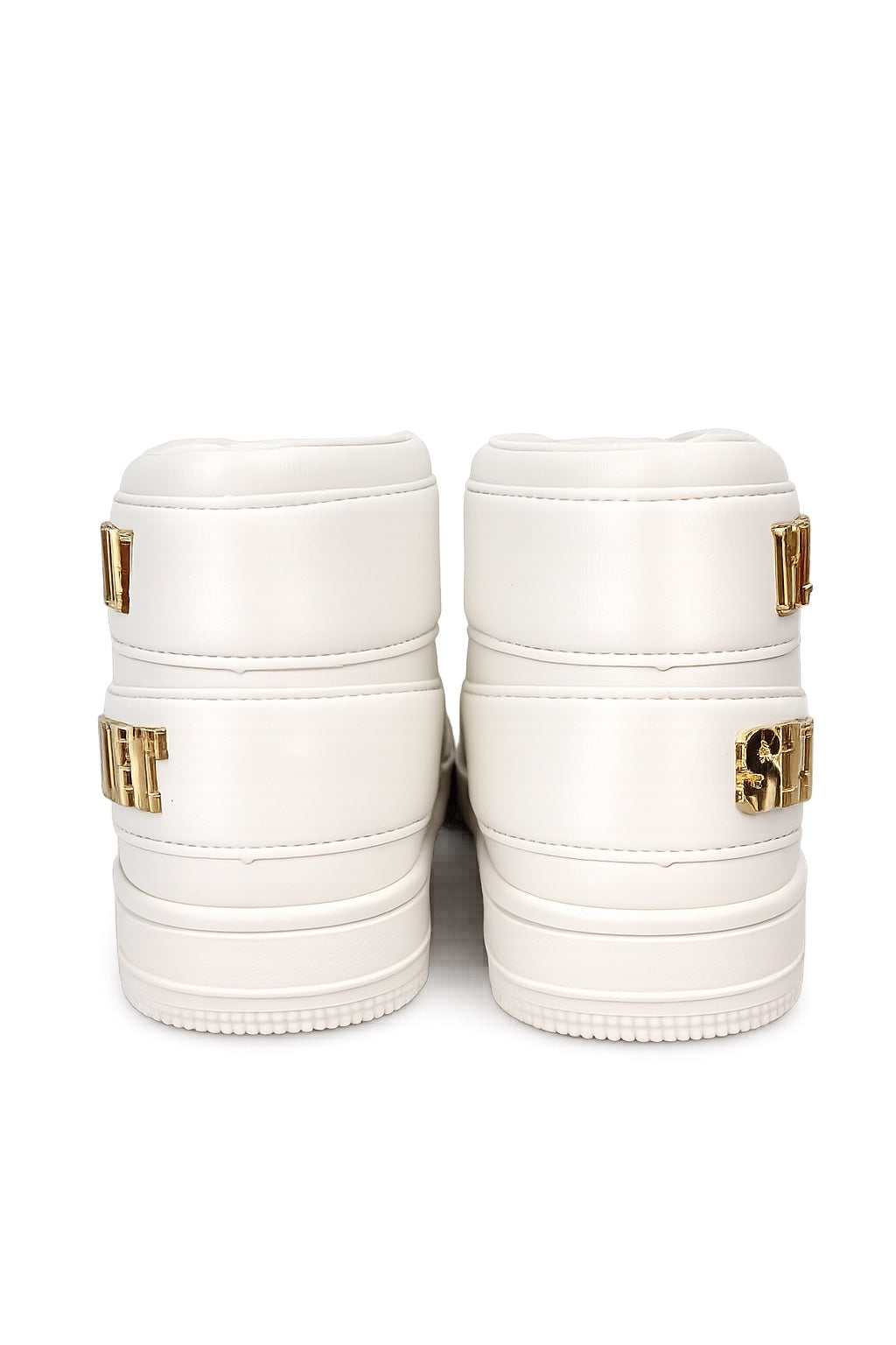 Philipp Plein Sport High Top Sneakers White Gold Logo DIPS992 EU 40 | NWB