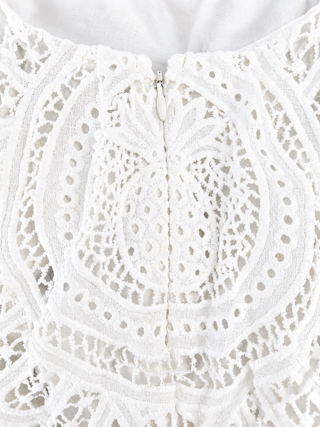 Zimmermann Vacay Lace Mini Dress White Linen Cutout Broderie Anglaise NWT AU 2