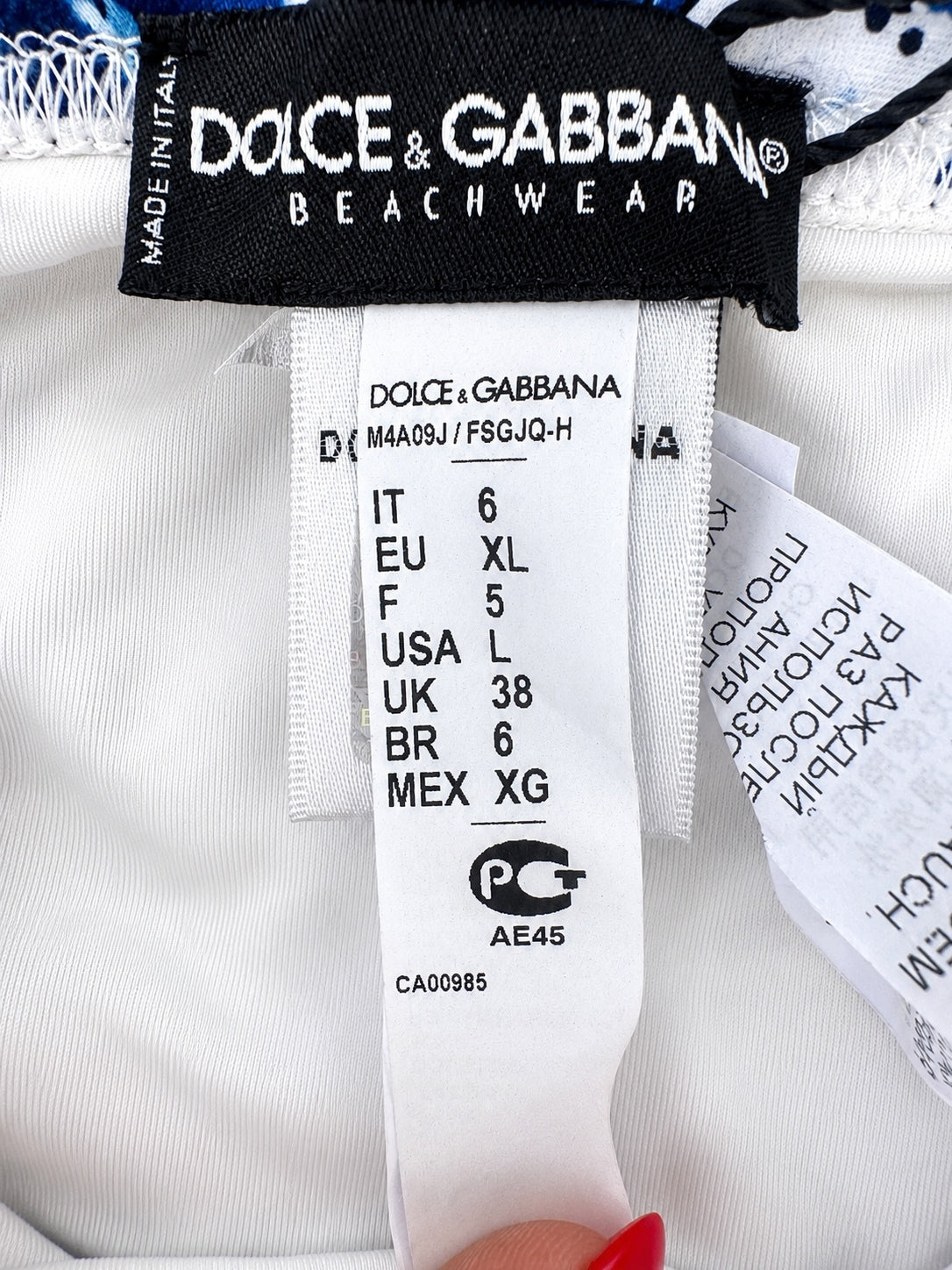 Dolce & Gabbana Majolica Print Swim Briefs Blue White Size L (IT 6 / EU XL) NWT