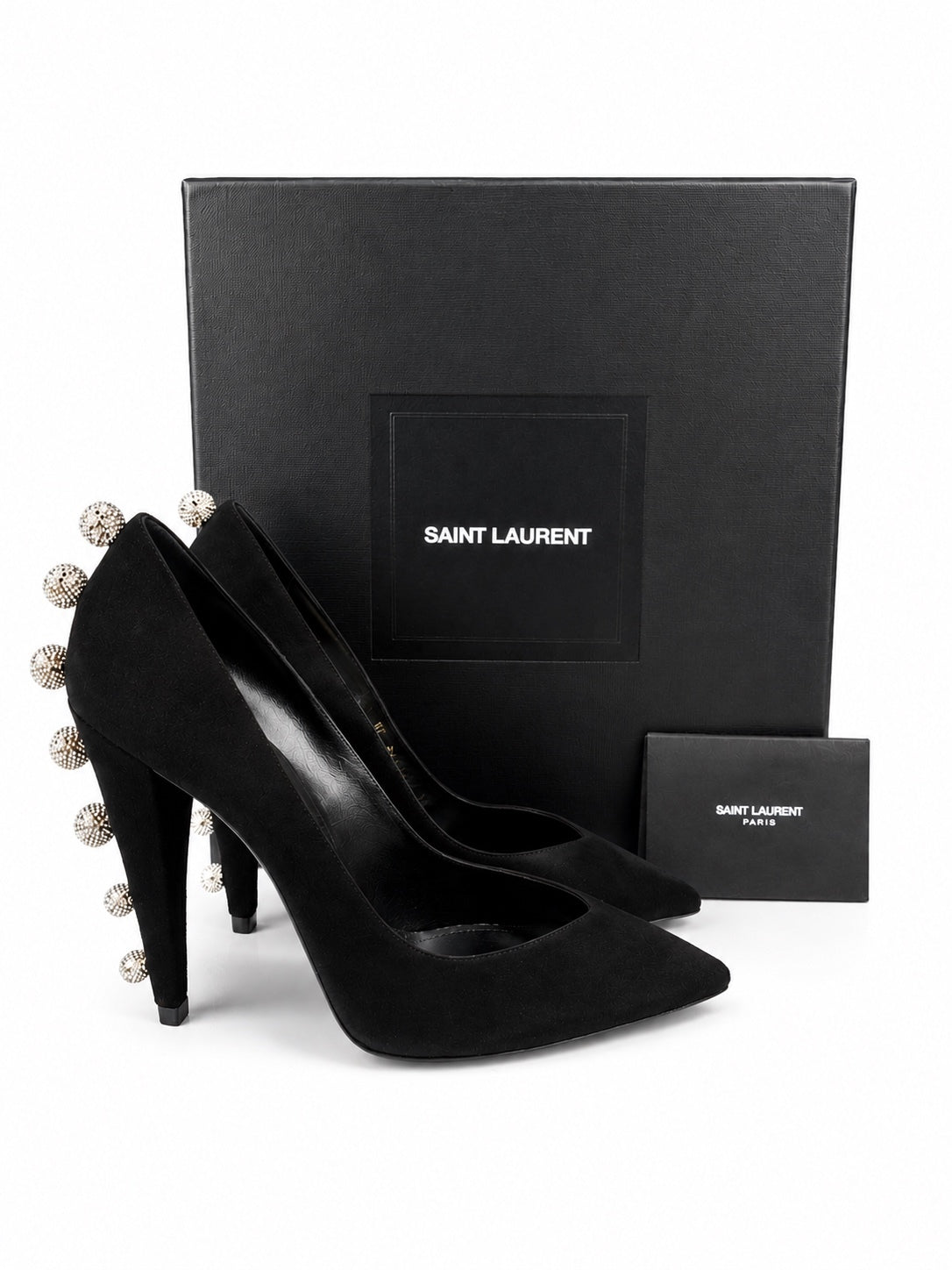 Saint Laurent Era 110 Ball Strass Crystal Pumps Black Suede EU 39 | NIB