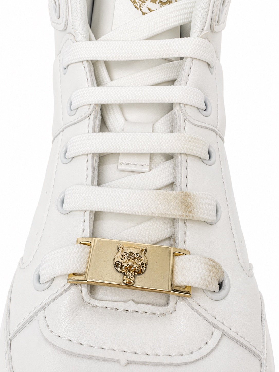 Philipp Plein Sport High Top Sneakers White Gold Logo DIPS992 EU 40 | NWB