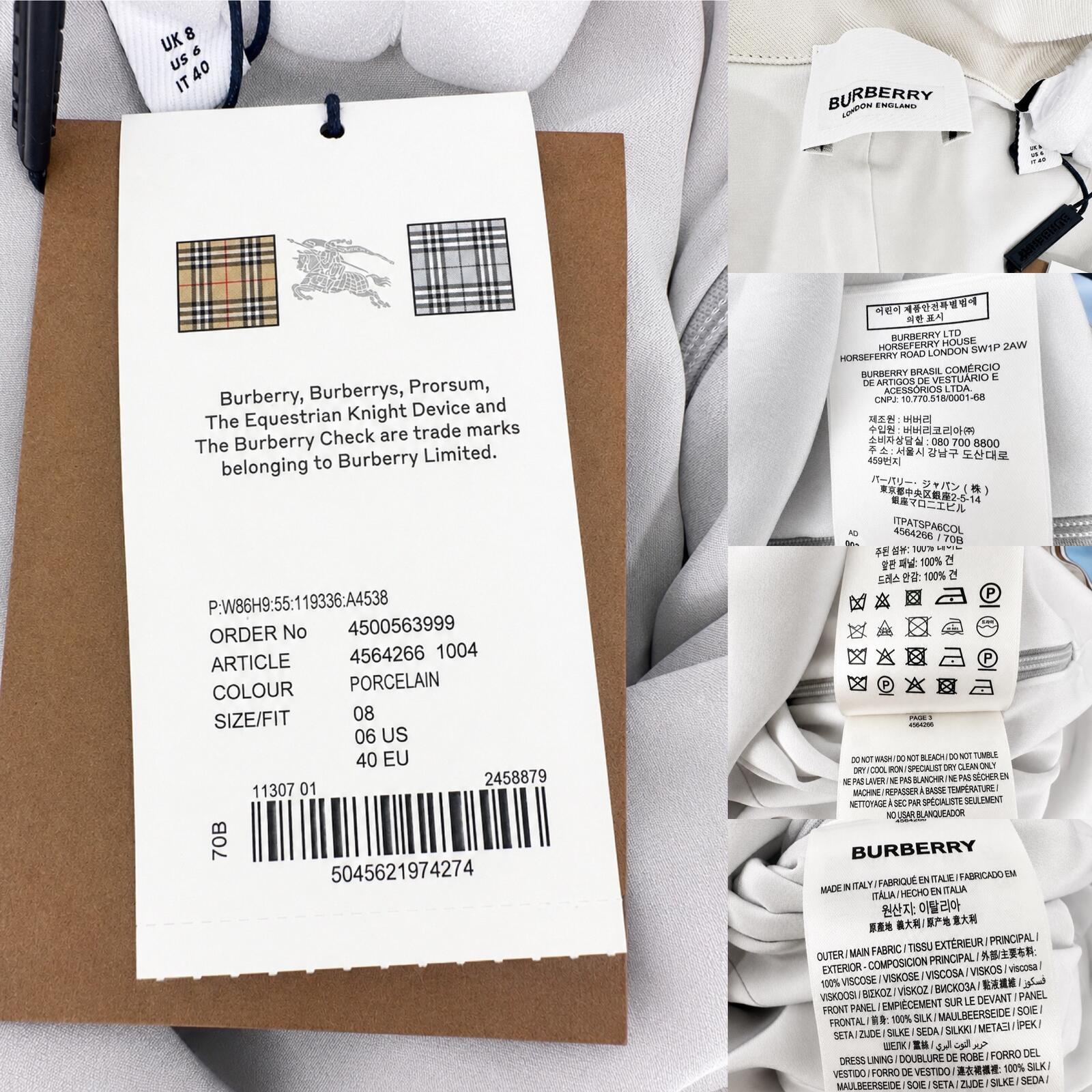 Burberry Burberry Animalia Print Silk Scarf Dress Porcelain IT 40 US 6 | NWT - Vestir