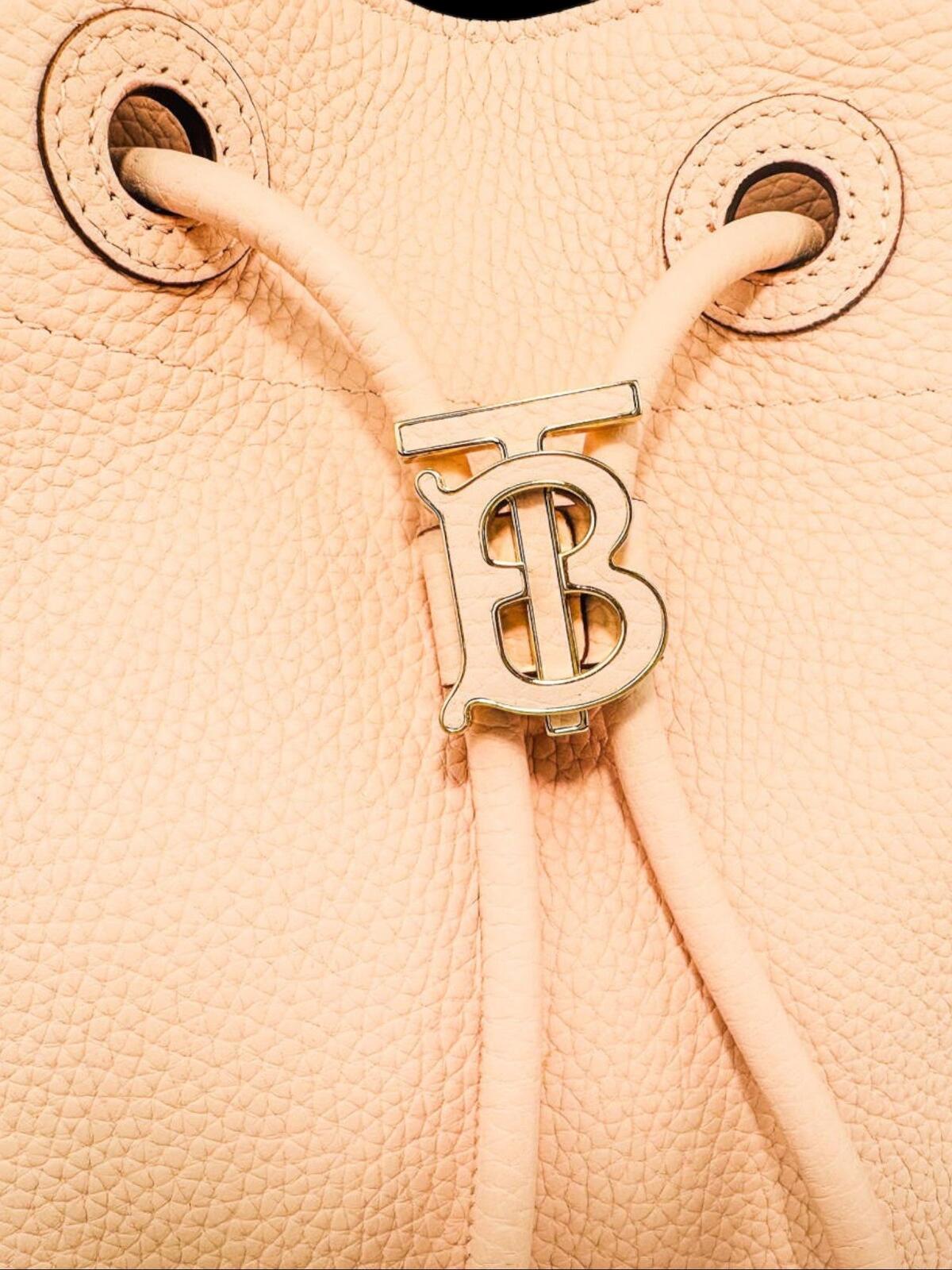 Burberry Burberry TB Bucket Bag Peach Pink | Grainy Leather | Gold Hardware | NWT - Vestir