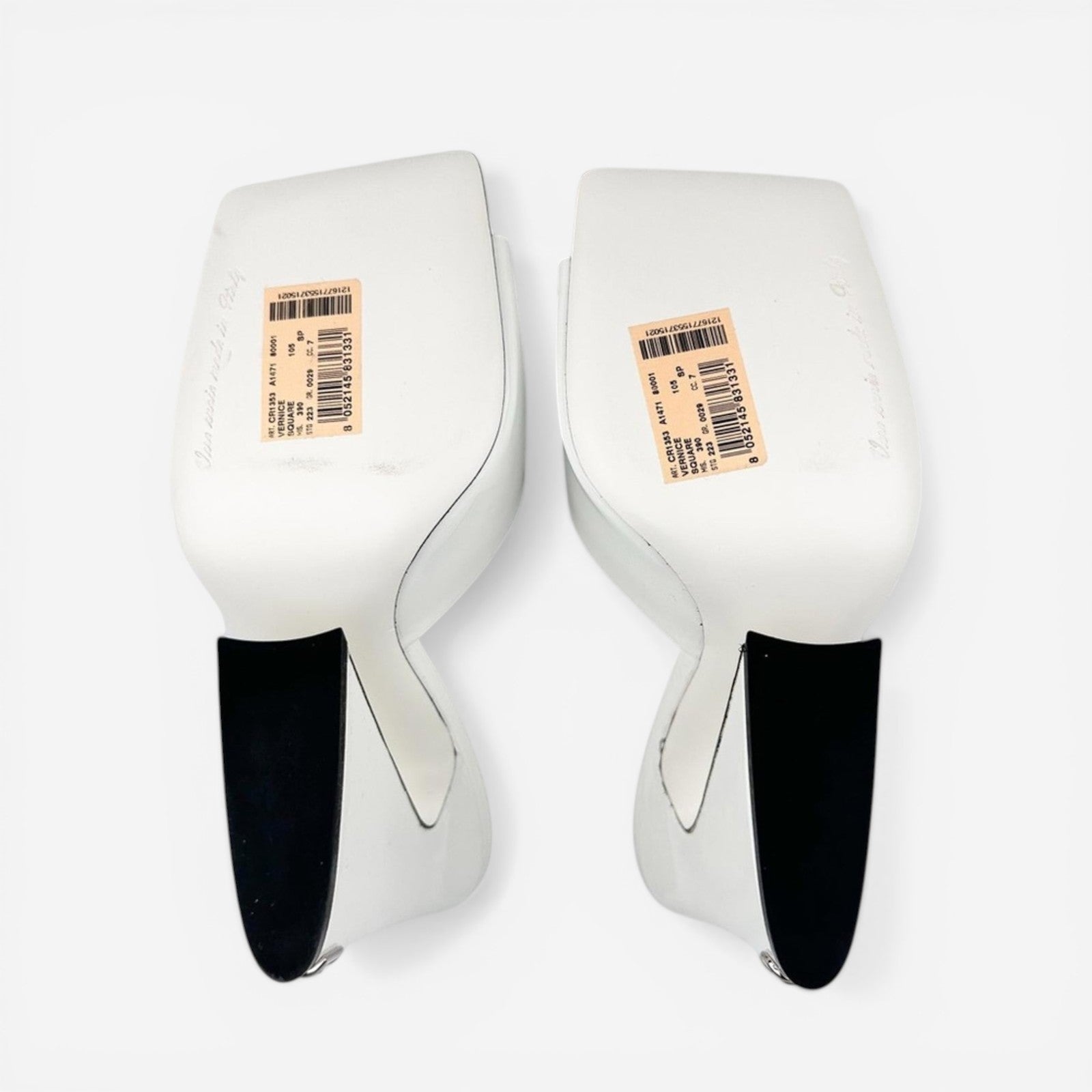 Dolce & Gabbana White Patent Calfskin Square‑Toe Mules – Women’s EU 39 NIB