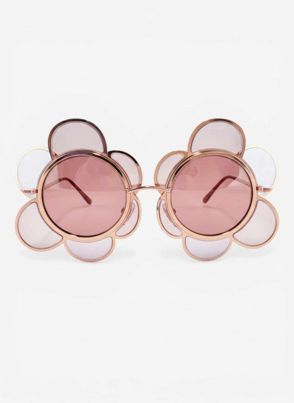 Dolce & Gabbana Flower Sunglasses Pink Rose Gold Sculptural Frame | NWT