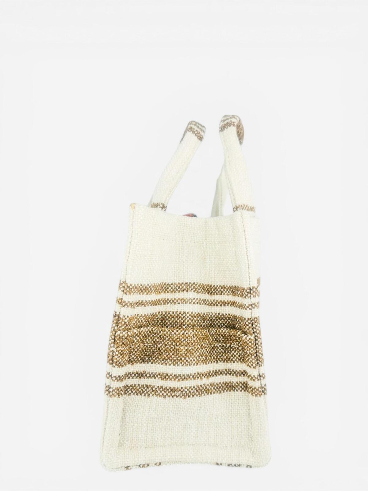 Celine Small Cabas Thais Striped Jacquard Textile Tote Bag – view 5