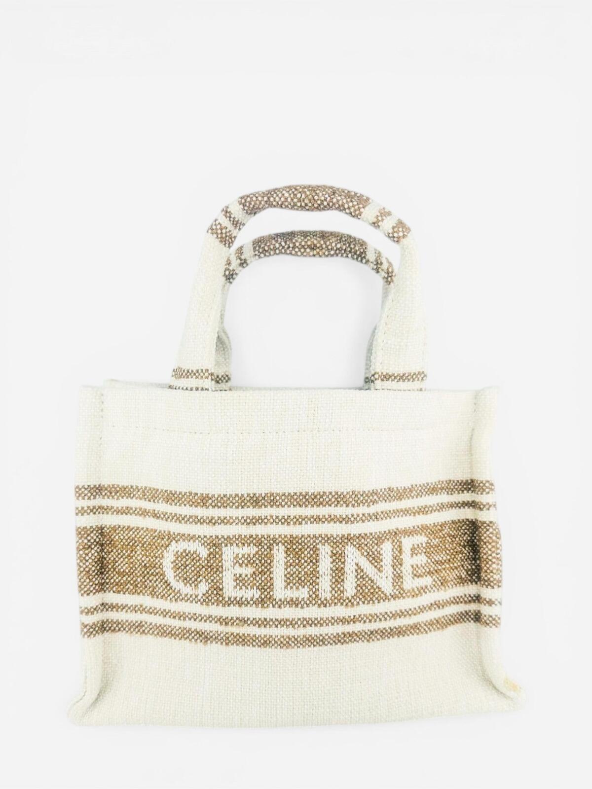 CÉLINE Celine Small Cabas Thais Striped Jacquard Textile Tote Bag | New - Vestir