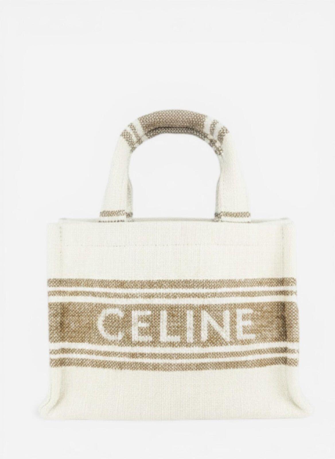 CÉLINE Celine Small Cabas Thais Striped Jacquard Textile Tote Bag | New - Vestir