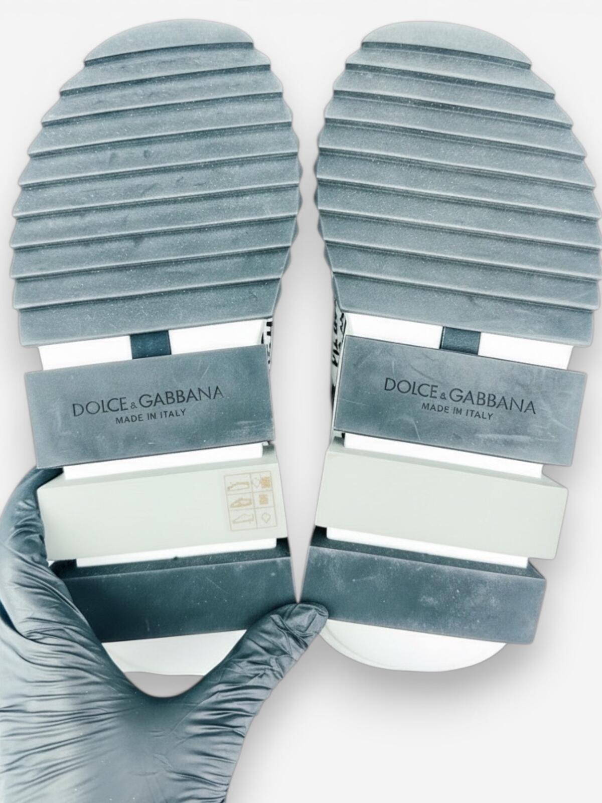 Dolce & Gabbana Sorrento Graffiti Slip-On Sneaker White Black EU 35 US 5 | NWT