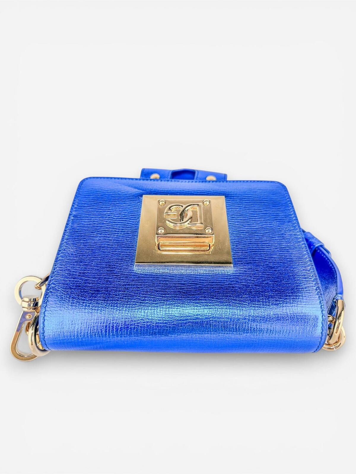 Dolce & Gabbana Bella Metallic Foiled Leather Shoulder Crossbody Bag Rare – view 5
