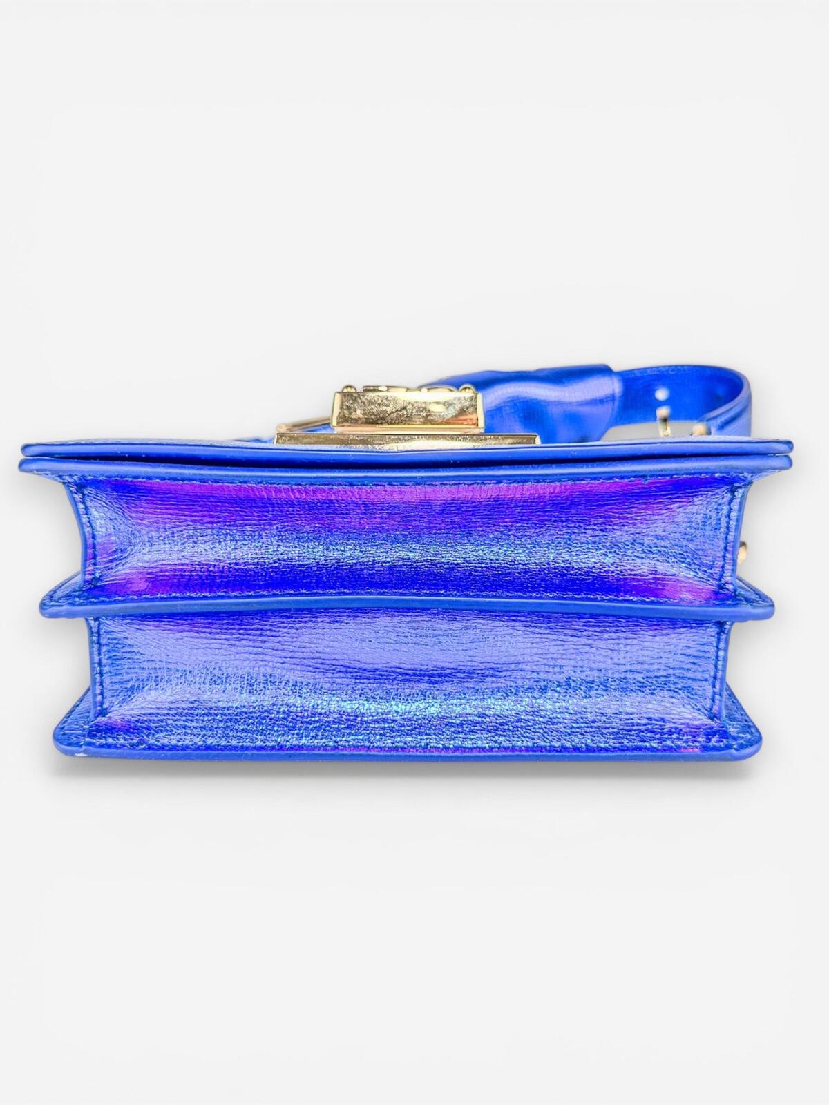 Dolce & Gabbana Bella Metallic Foiled Leather Shoulder Crossbody Bag Rare – view 6