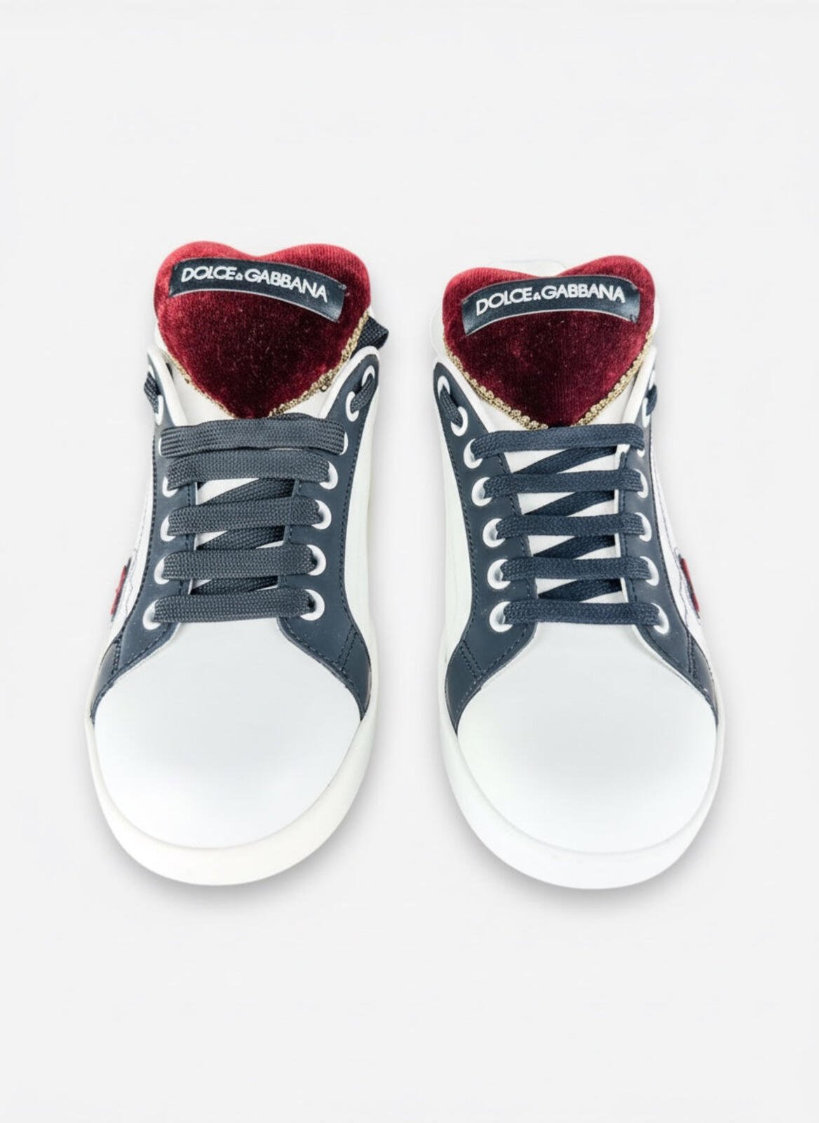 Dolce & Gabbana Dolce & Gabbana Portofino Heart Stud Leather Sneaker EU 36.5 US 6.5 NWT - Vestir
