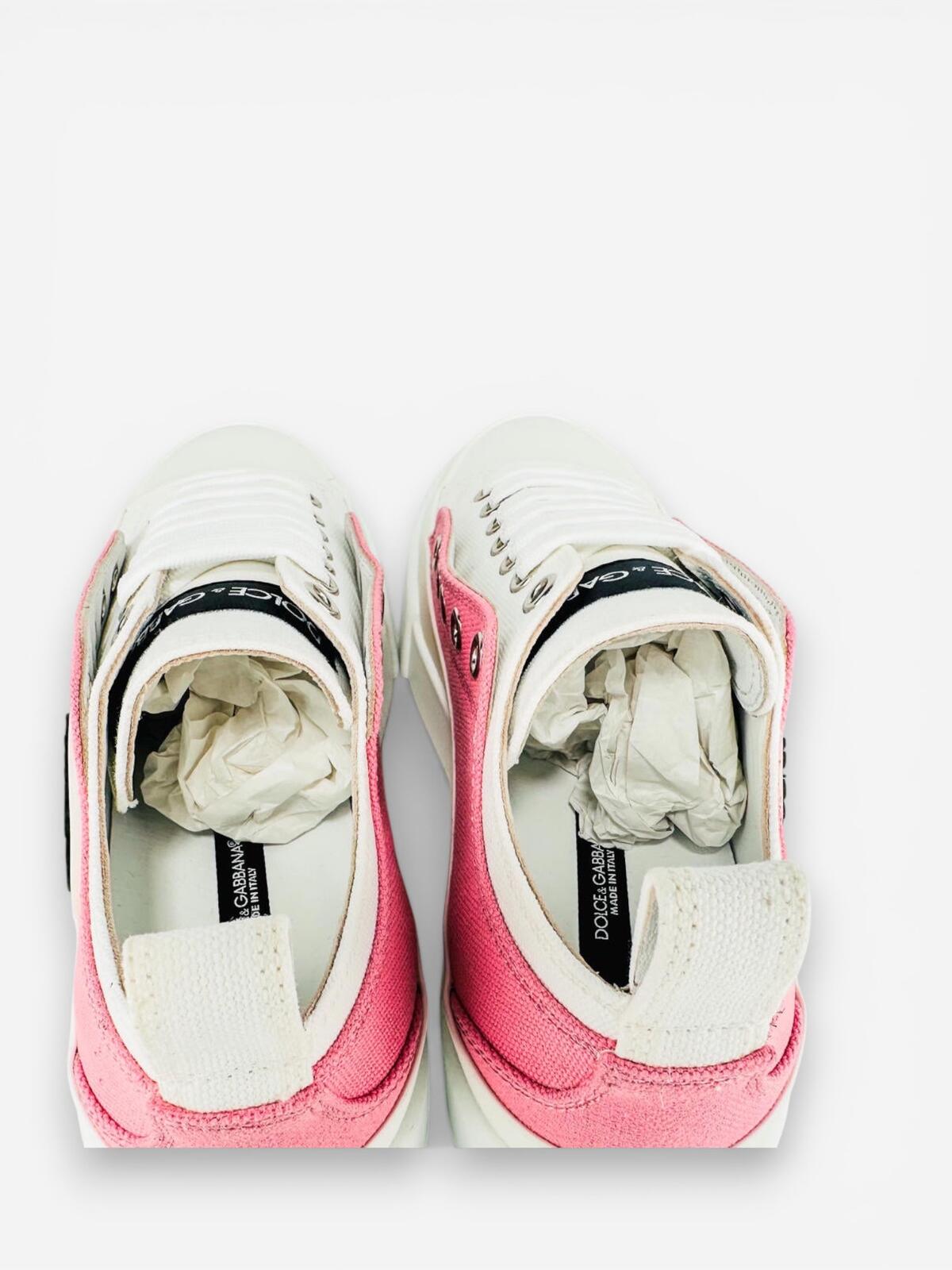Dolce & Gabbana Portofino Layered White Pink DG Logo Sneaker EU 36 – view 6