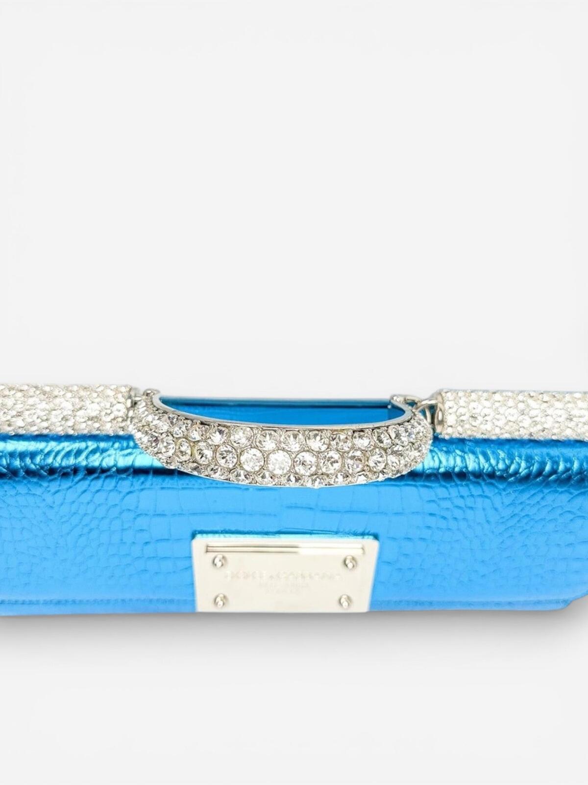 Dolce & Gabbana Sicily Rare Limited Edition Metallic Croc Light Blue – view 4