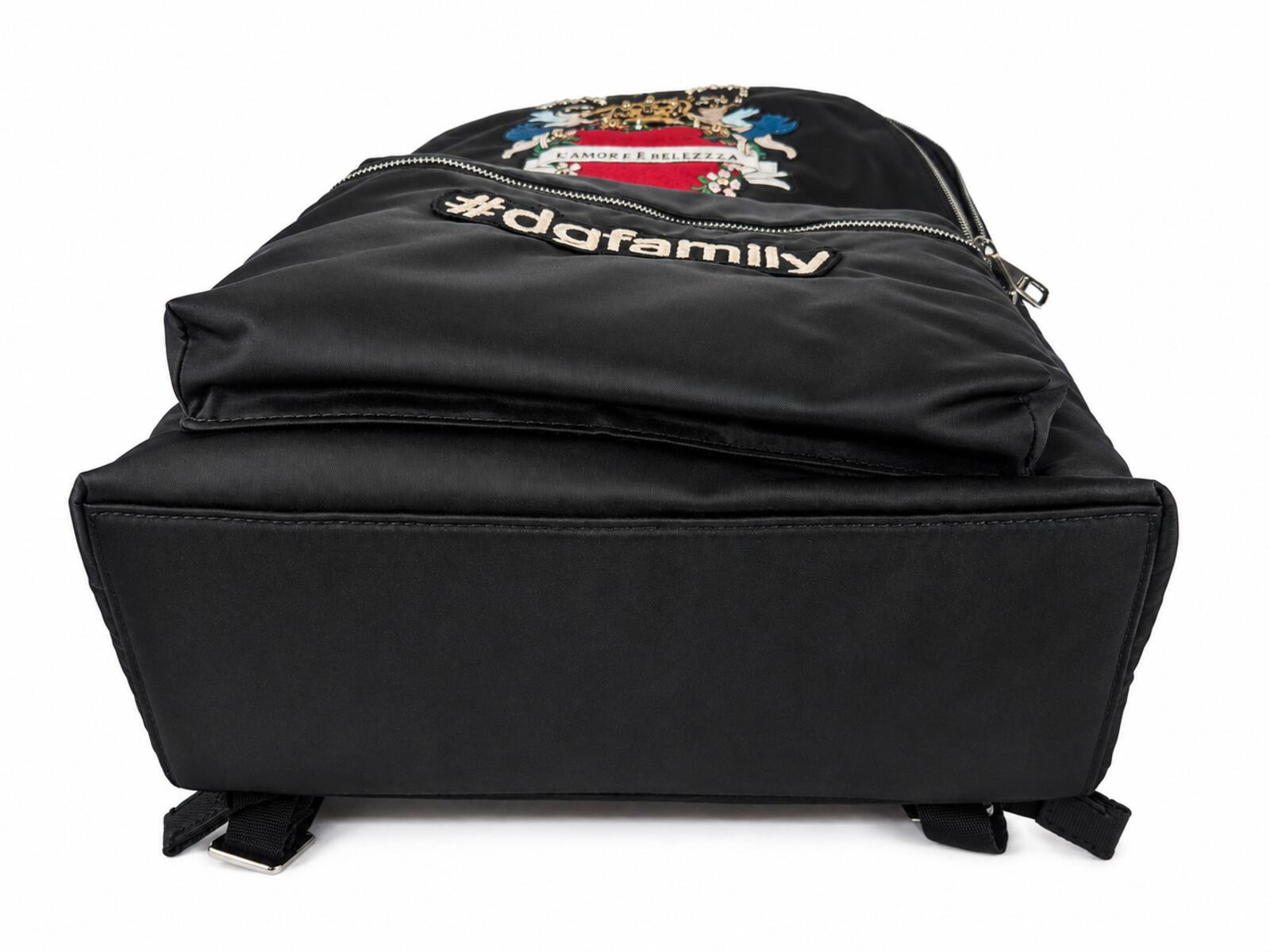 Dolce & Gabbana Dolce & Gabbana Vulcano DGFamily Embellished Nylon Backpack Black | NWT - Vestir