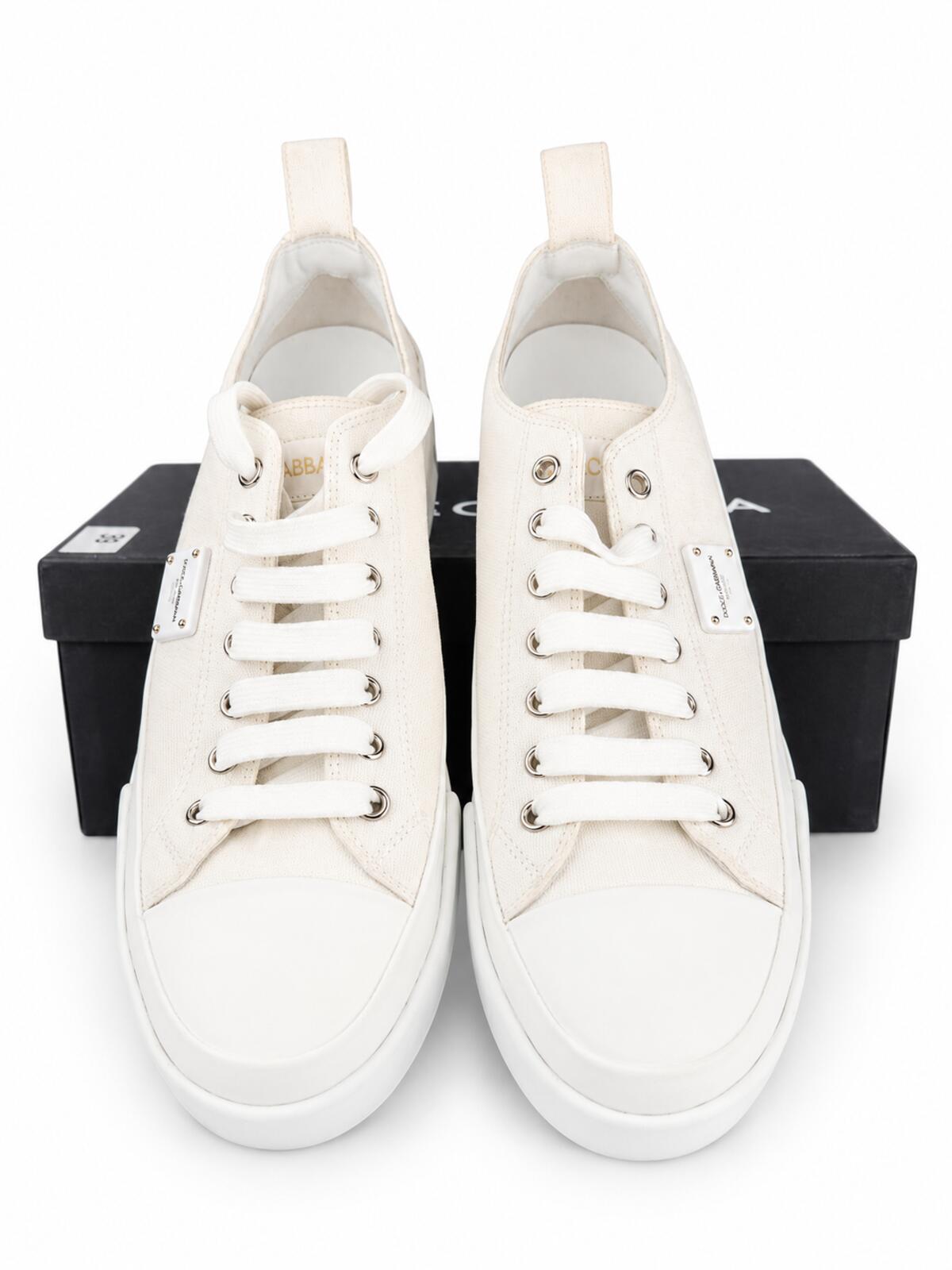 Dolce & Gabbana Dolce & Gabbana White Canvas Platform Low-Top Sneaker EU 40 US 9 | NIB - Vestir