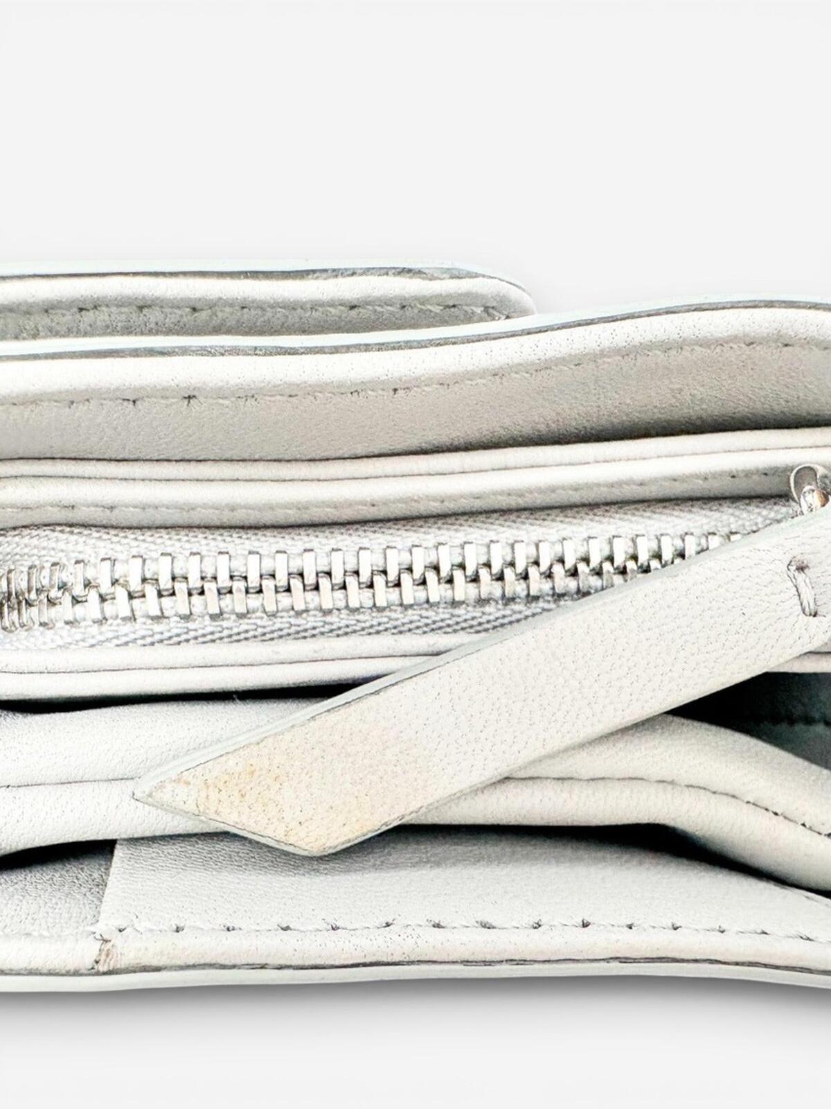 Giorgio Armani Gray Leather Convertible Wallet Crossbody Clutch Strap | New