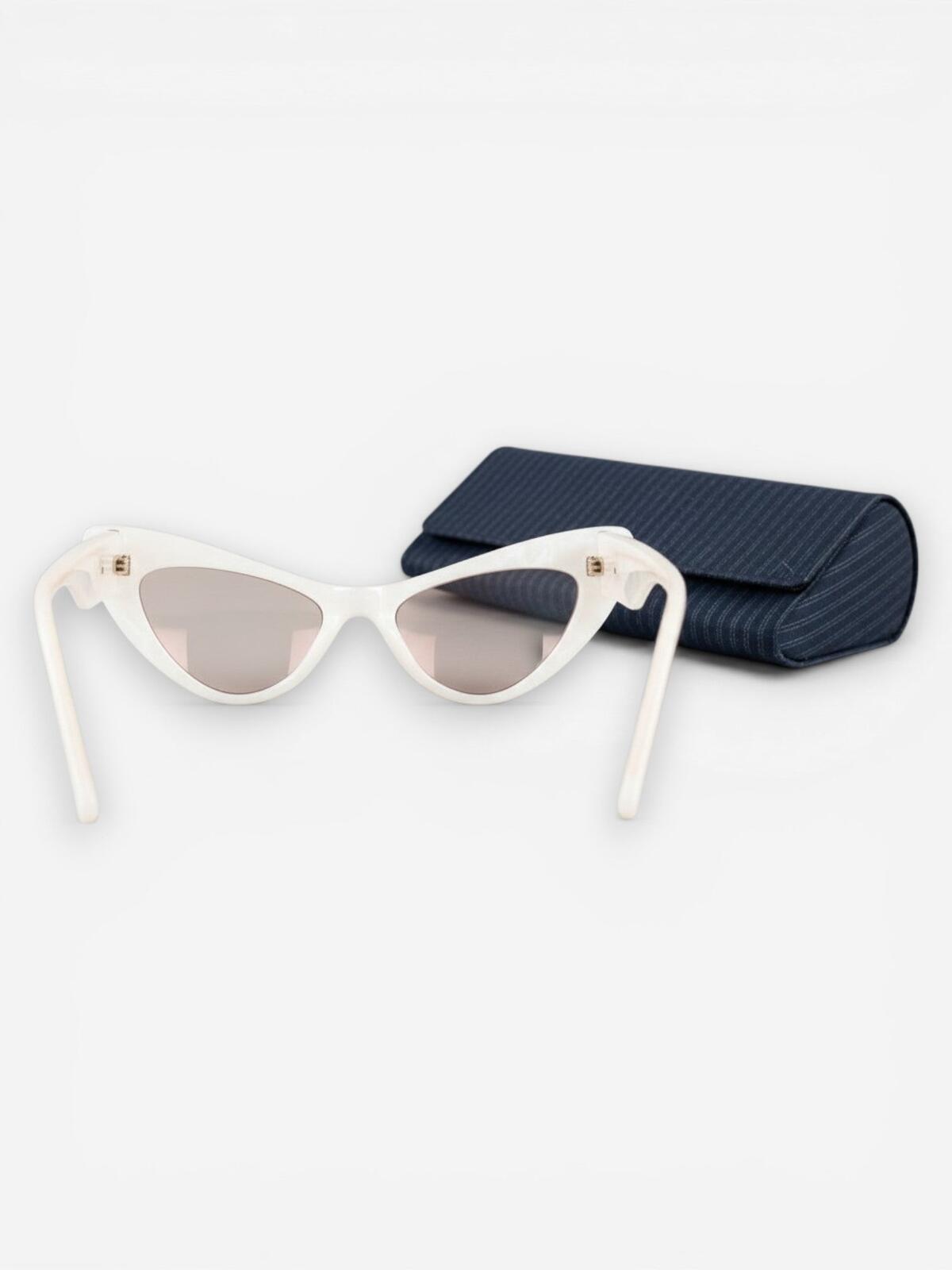 Dolce & Gabbana DG4386-F Pearl Acetate Cat-Eye Sunglasses Gold | New