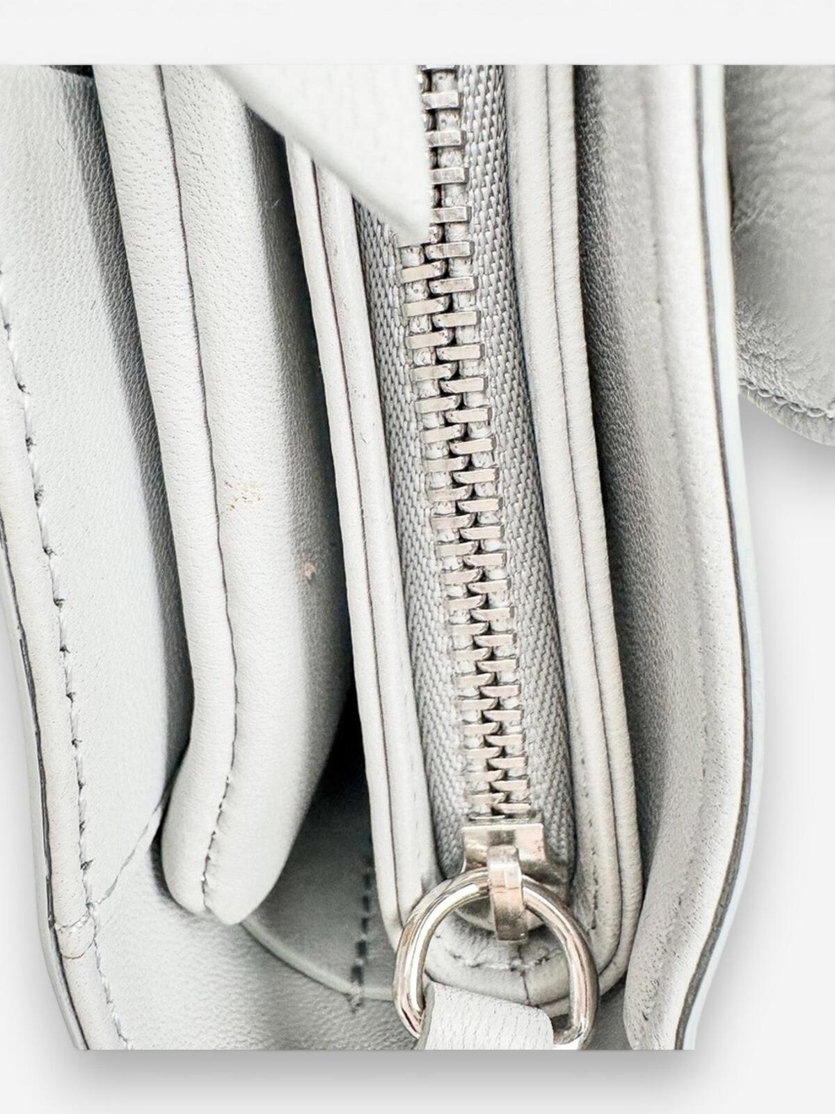 Giorgio Armani Gray Leather Convertible Wallet Crossbody Clutch Strap | New