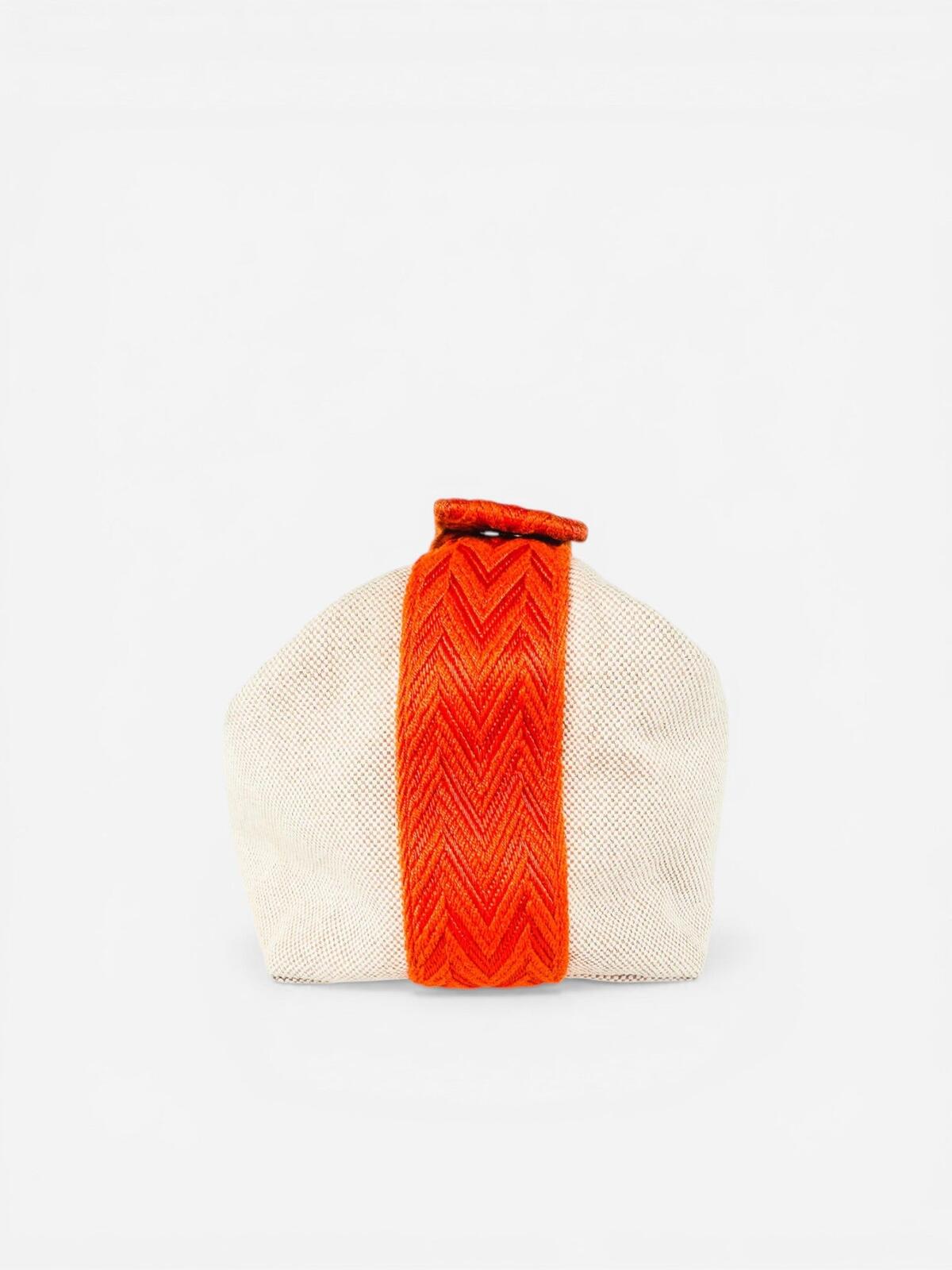 HERMES Hermès Bride-A-Brac Canvas Pouch Natural Orange Zip Top | Pre-Owned - Vestir