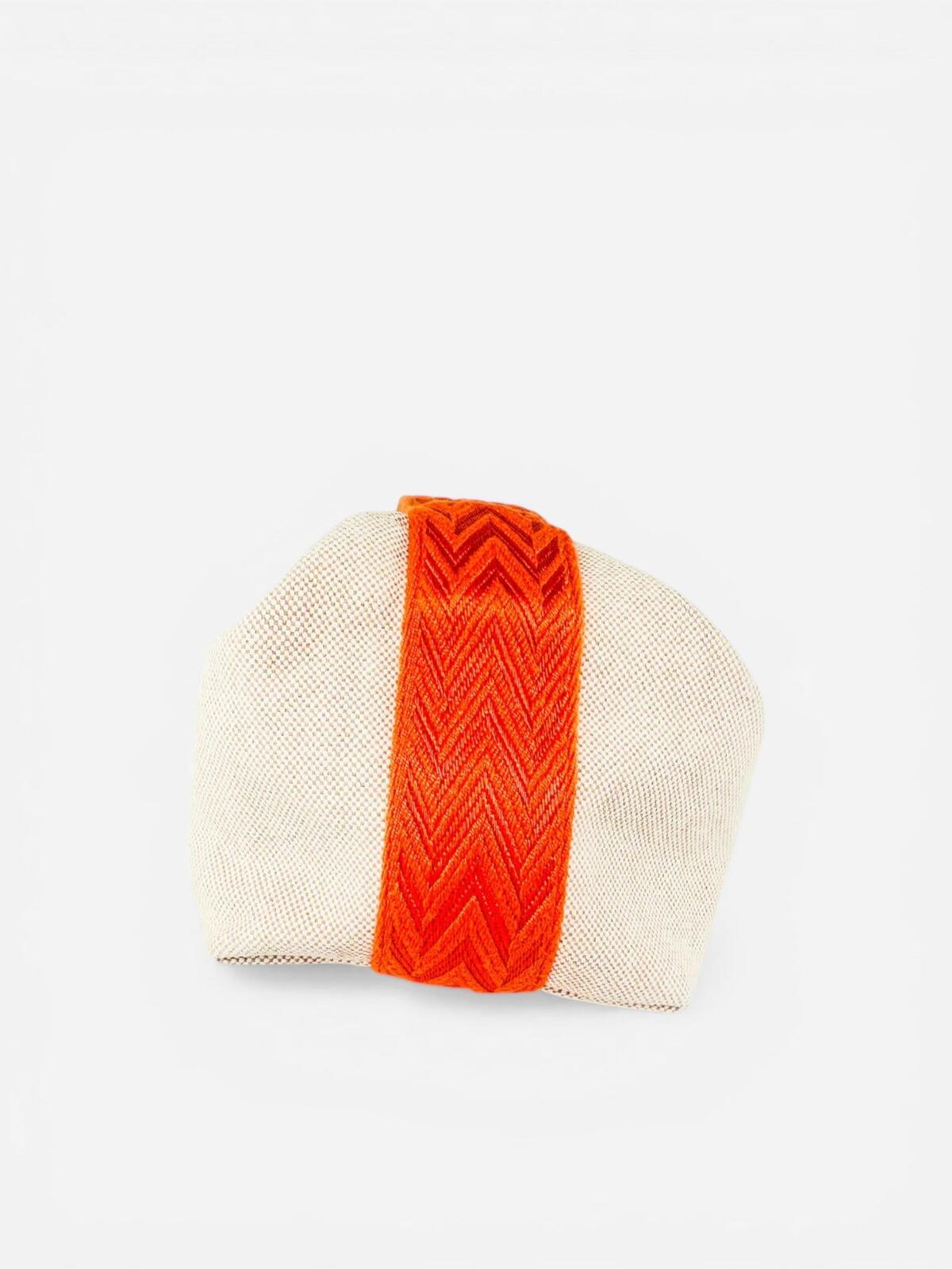 Hermès Bride-A-Brac Canvas Pouch Natural Orange Zip Top – view 3