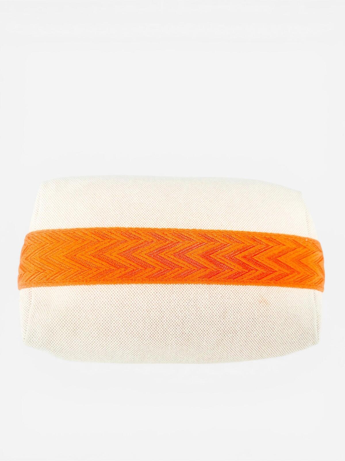 Hermès Bride-A-Brac Canvas Pouch Natural Orange Zip Top – view 5