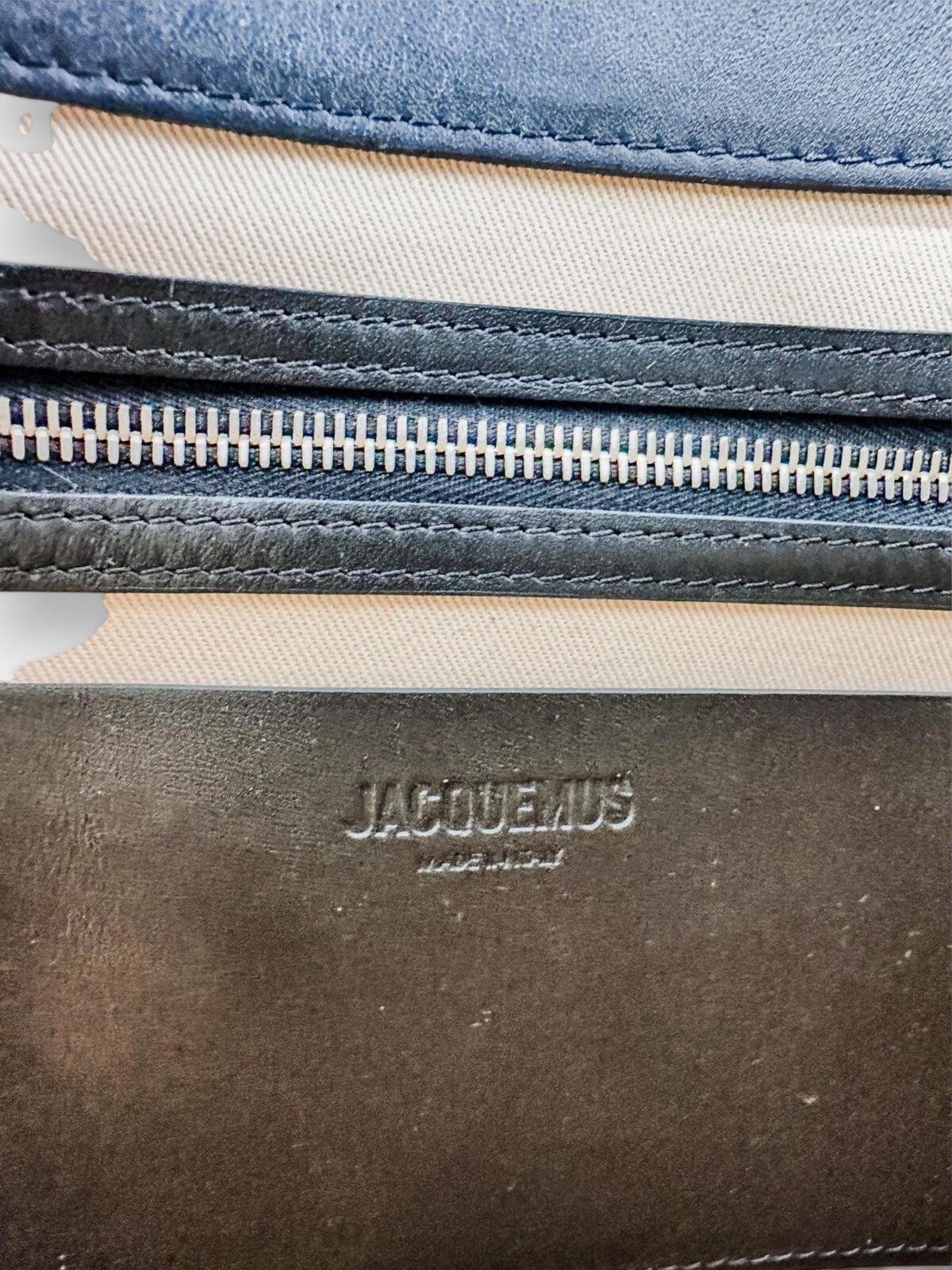 Jacquemus Le Tourni Black Calf Leather Bucket Tote Knotted Handle – view 8