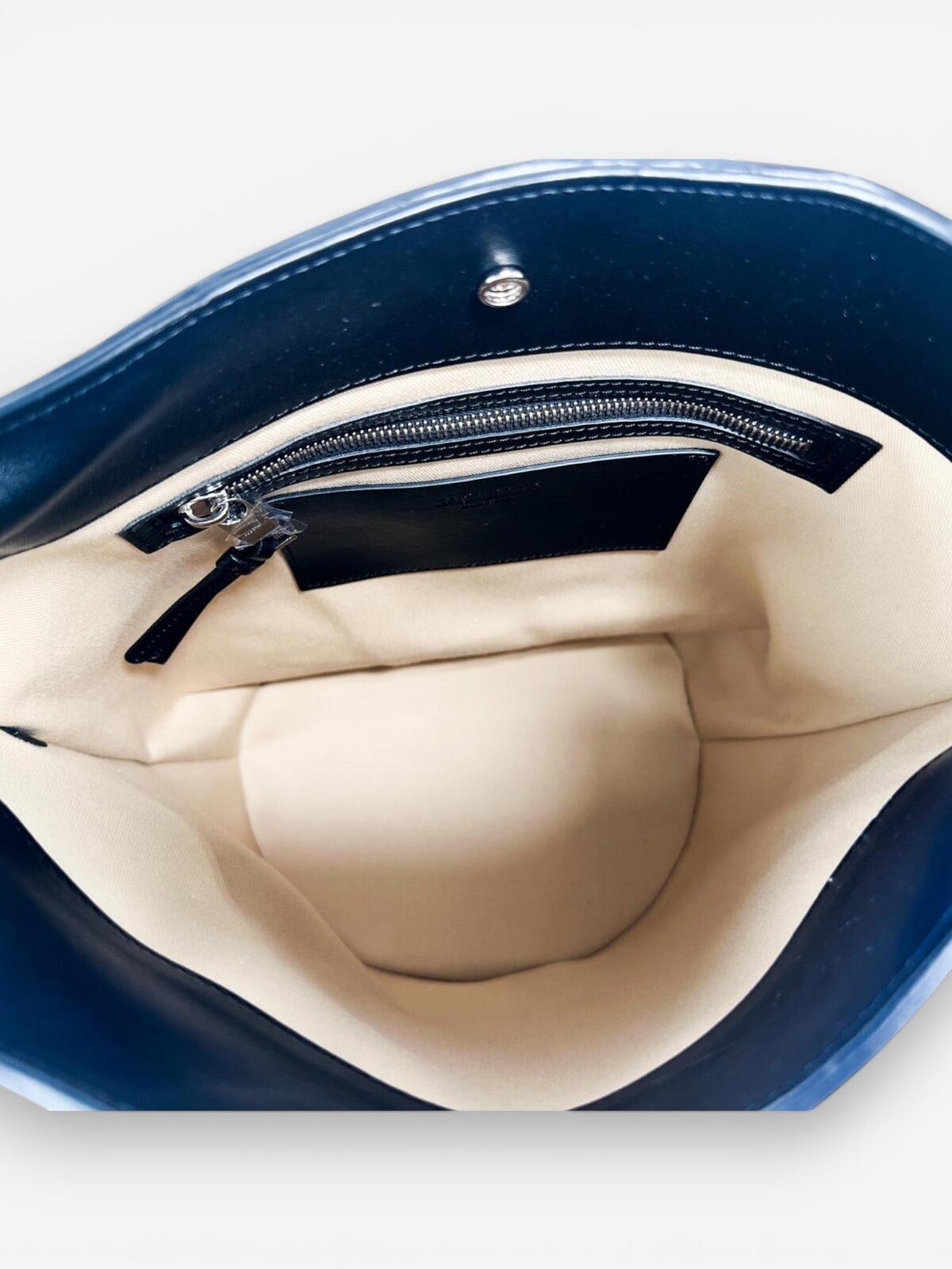 Jacquemus Le Tourni Black Calf Leather Bucket Tote Knotted Handle – view 7