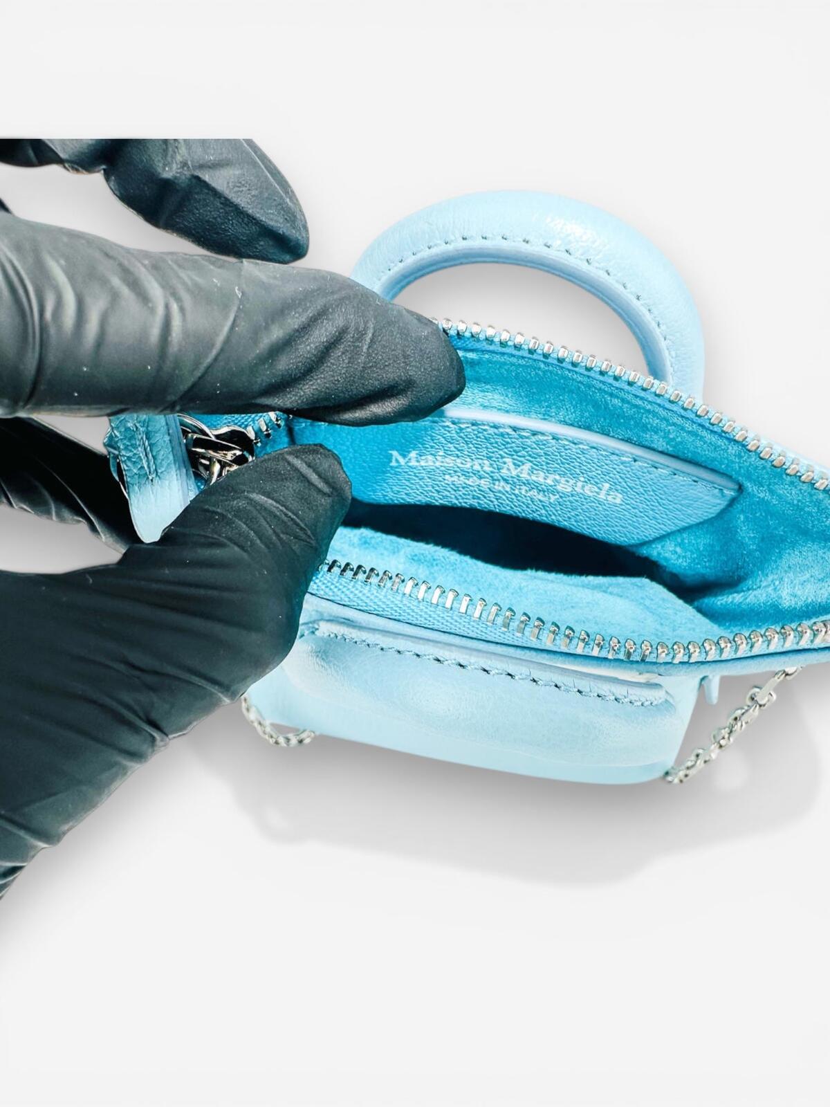 Maison Margiela 5AC Classique Baby Grained Leather Light Blue Aqua Tote – view 6