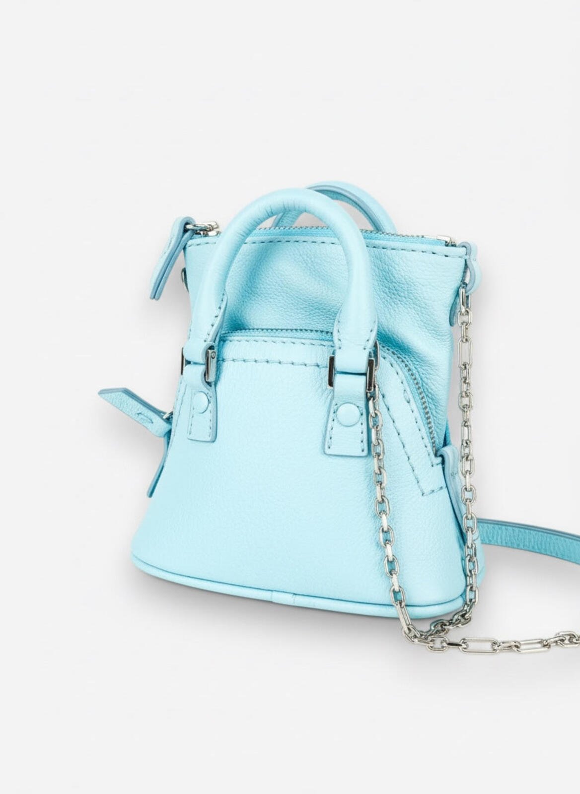 Maison Margiela 5AC Classique Baby Grained Leather Light Blue Aqua Tote – view 4