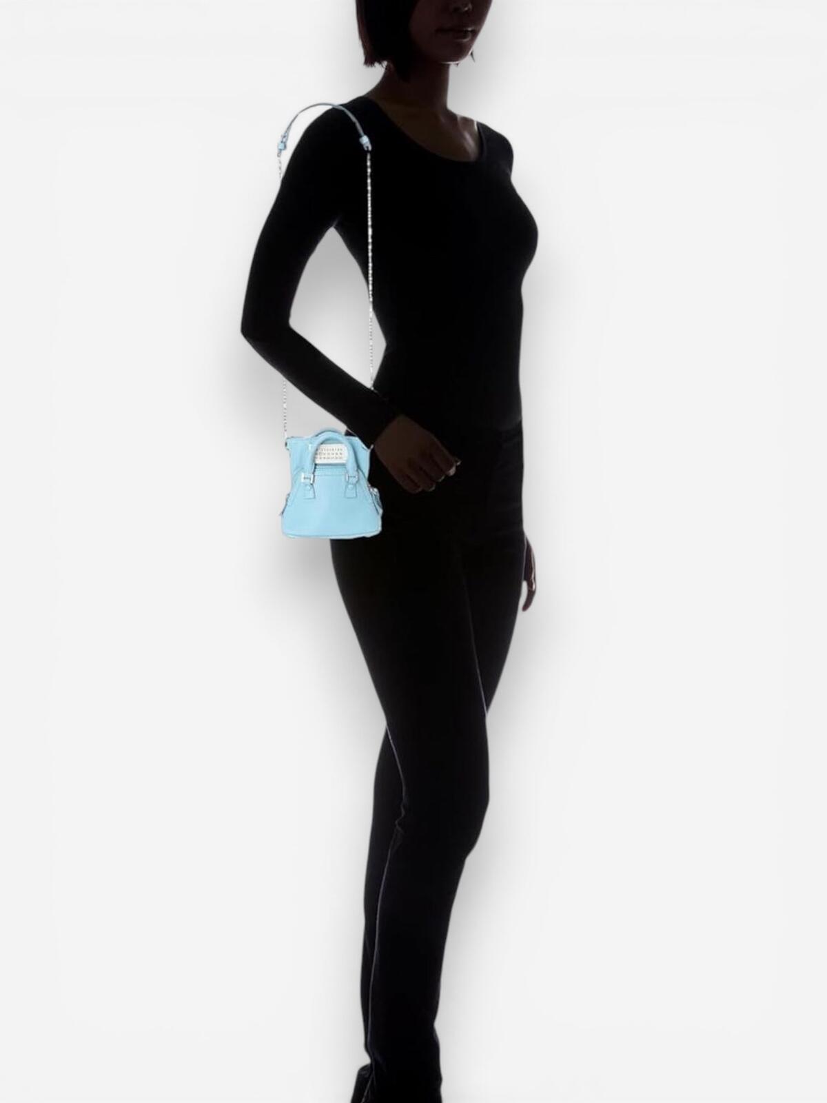 Maison Margiela Maison Margiela 5AC Classique Baby Grained Leather Light Blue Aqua Tote | NWT - Vestir