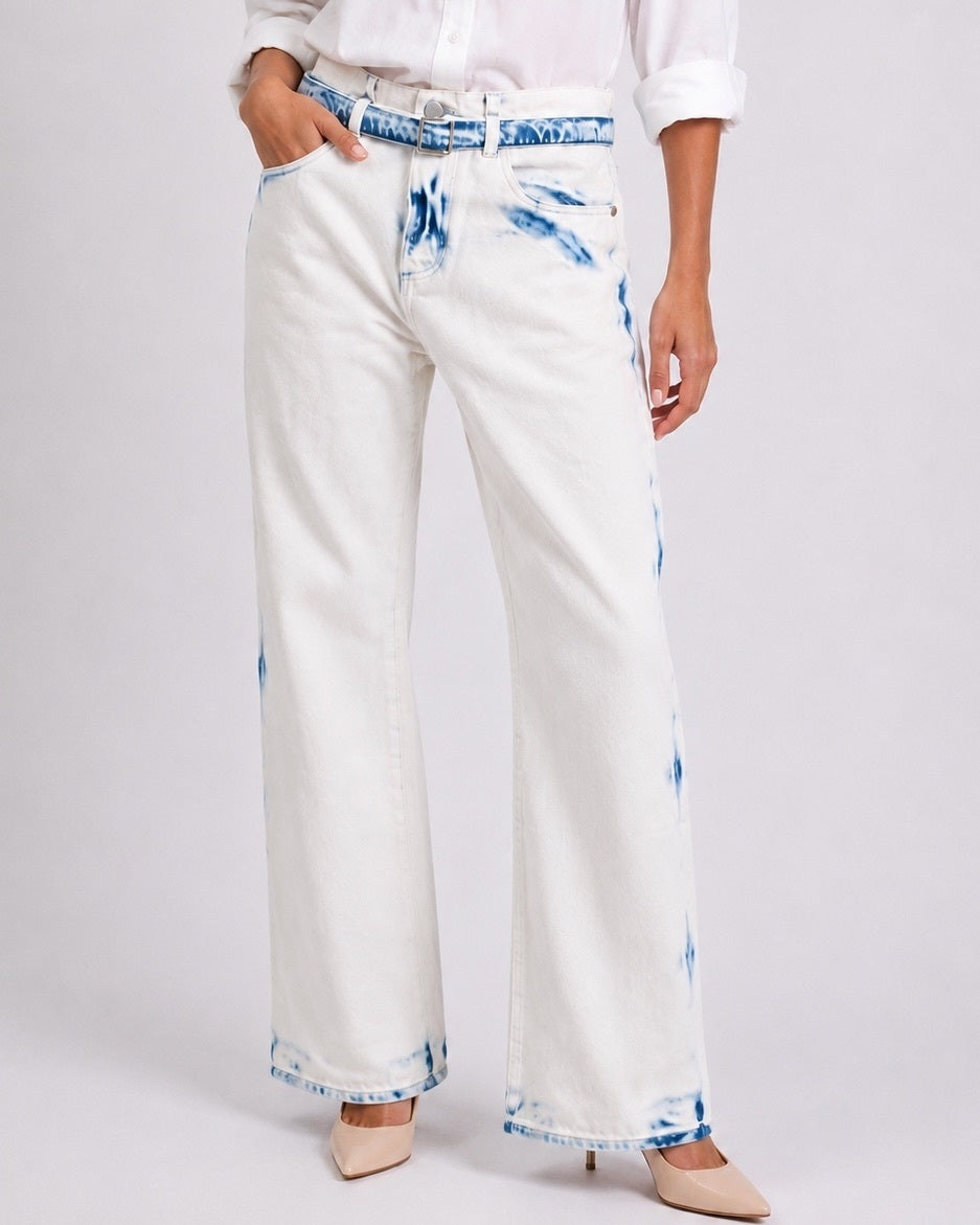 Proenza Schouler Ellsworth Bleached Low Rise Loose Jeans W28 Belted | NWT