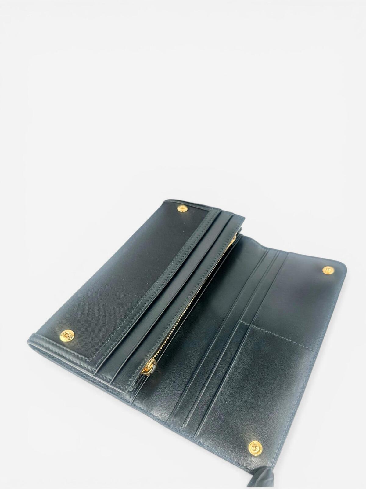 Prada Pattina Bow Wallet Black Tessuto Nylon & Leather – view 6