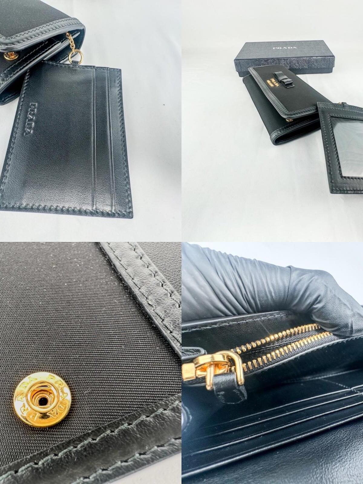 Prada Pattina Bow Wallet Black Tessuto Nylon & Leather – view 9