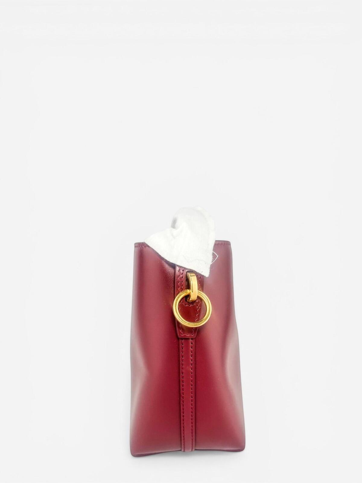Saint Laurent Le 37 Mini Bordeaux Calfskin Bucket Bag YSL Cassandre – view 4