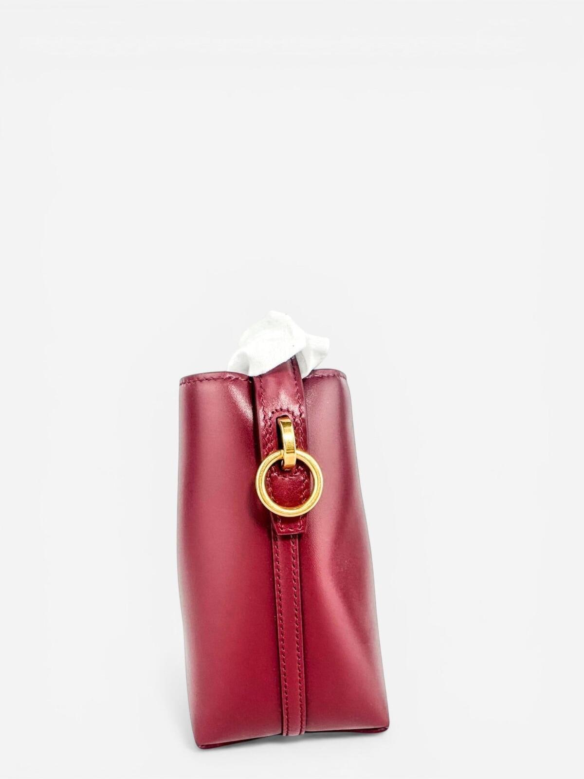 Yves Saint Laurent Saint Laurent Le 37 Mini Bordeaux Calfskin Bucket Bag YSL Cassandre | New - Vestir