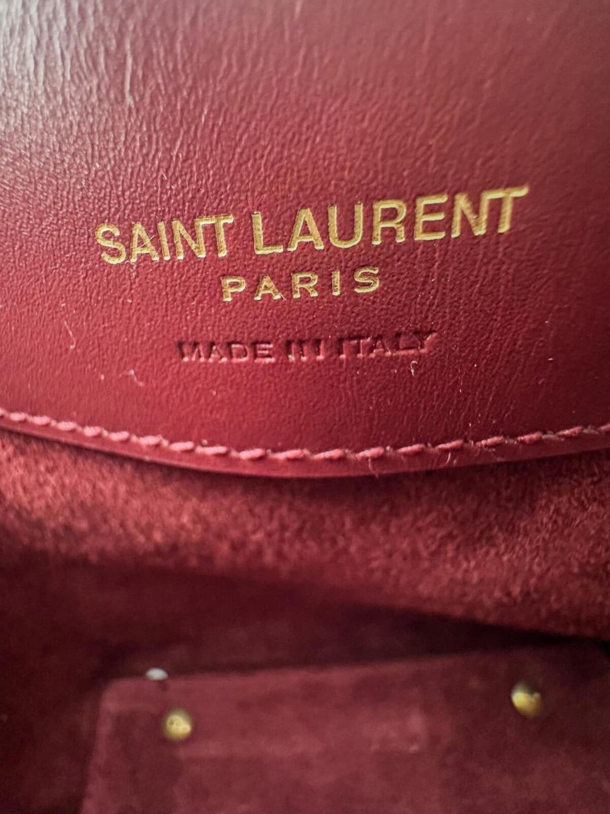 Saint Laurent Le 37 Mini Bordeaux Calfskin Bucket Bag YSL Cassandre – view 6