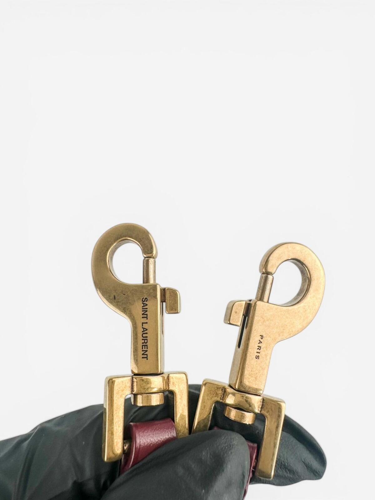 Saint Laurent Le 37 Mini Bordeaux Calfskin Bucket Bag YSL Cassandre – view 9